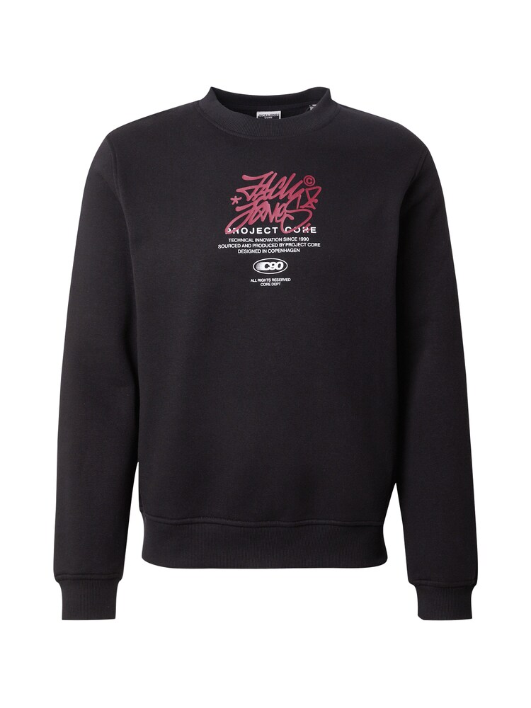 JACK & JONES Sweatshirt 'JCOSCRIPTURE' Herren Größe L grenadine / schwarz / weiß