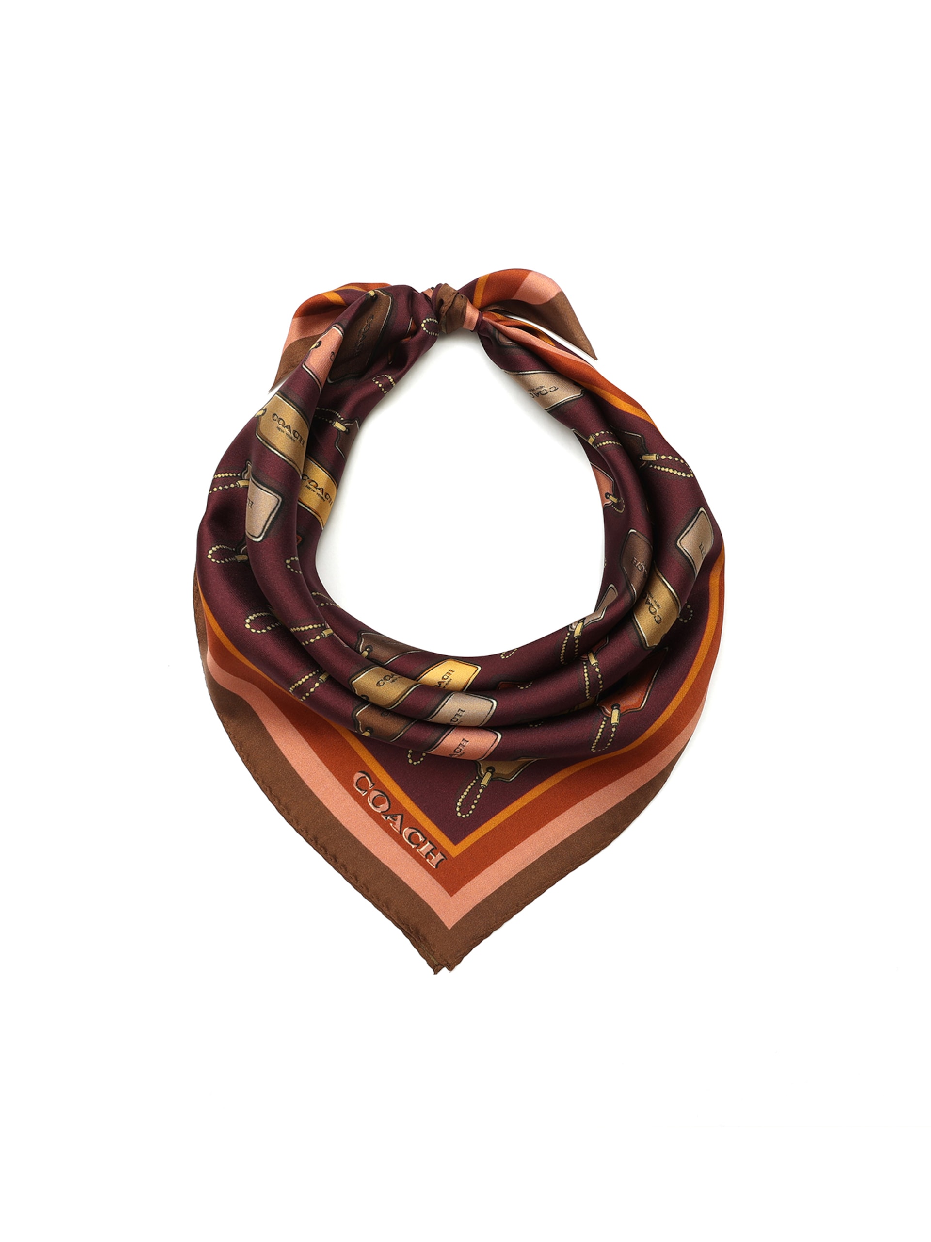 COACH Scarf gul / mörkorange halsdukar & sjalar dam