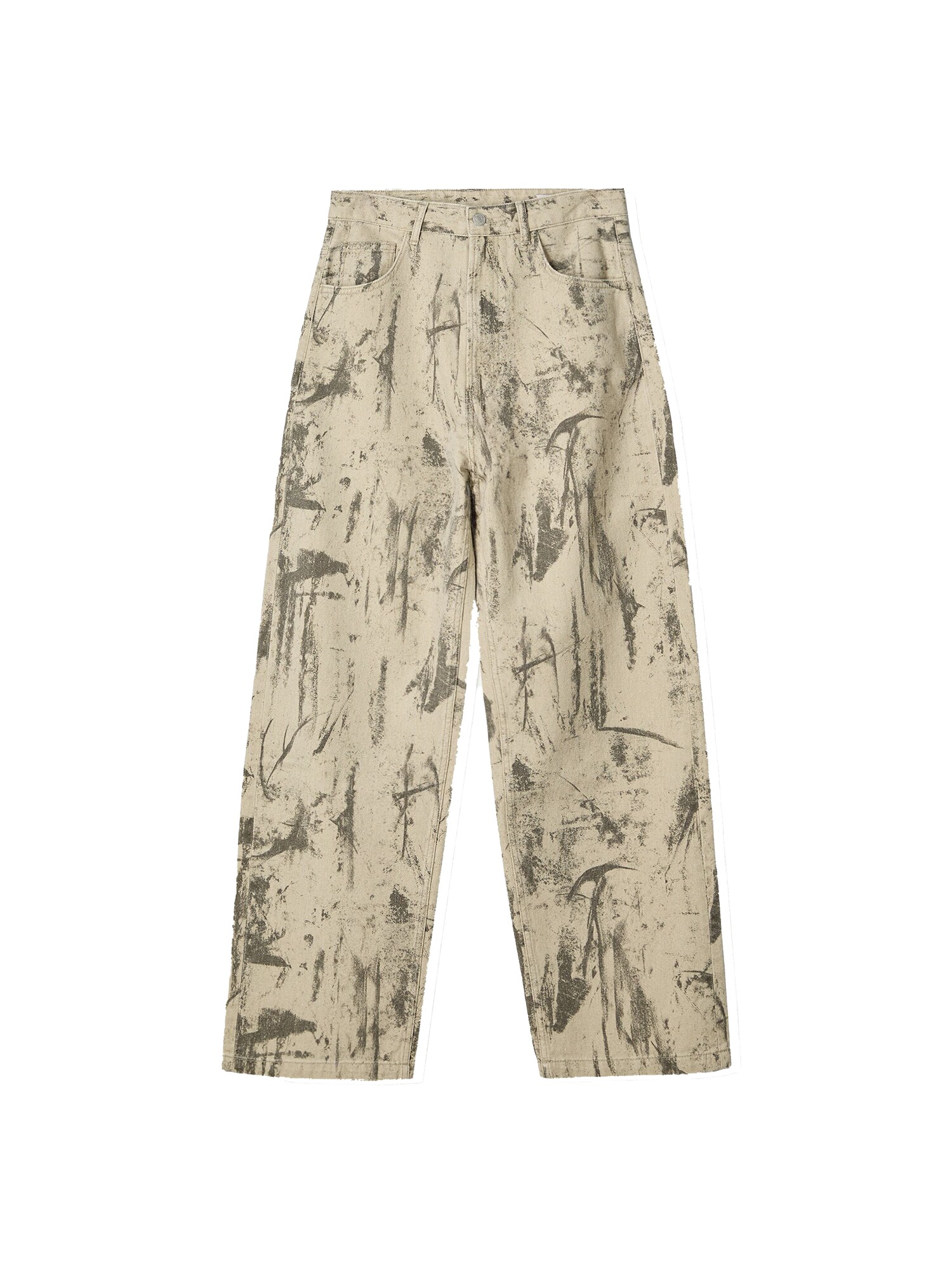 Bershka Jeans  gri închis / kaki