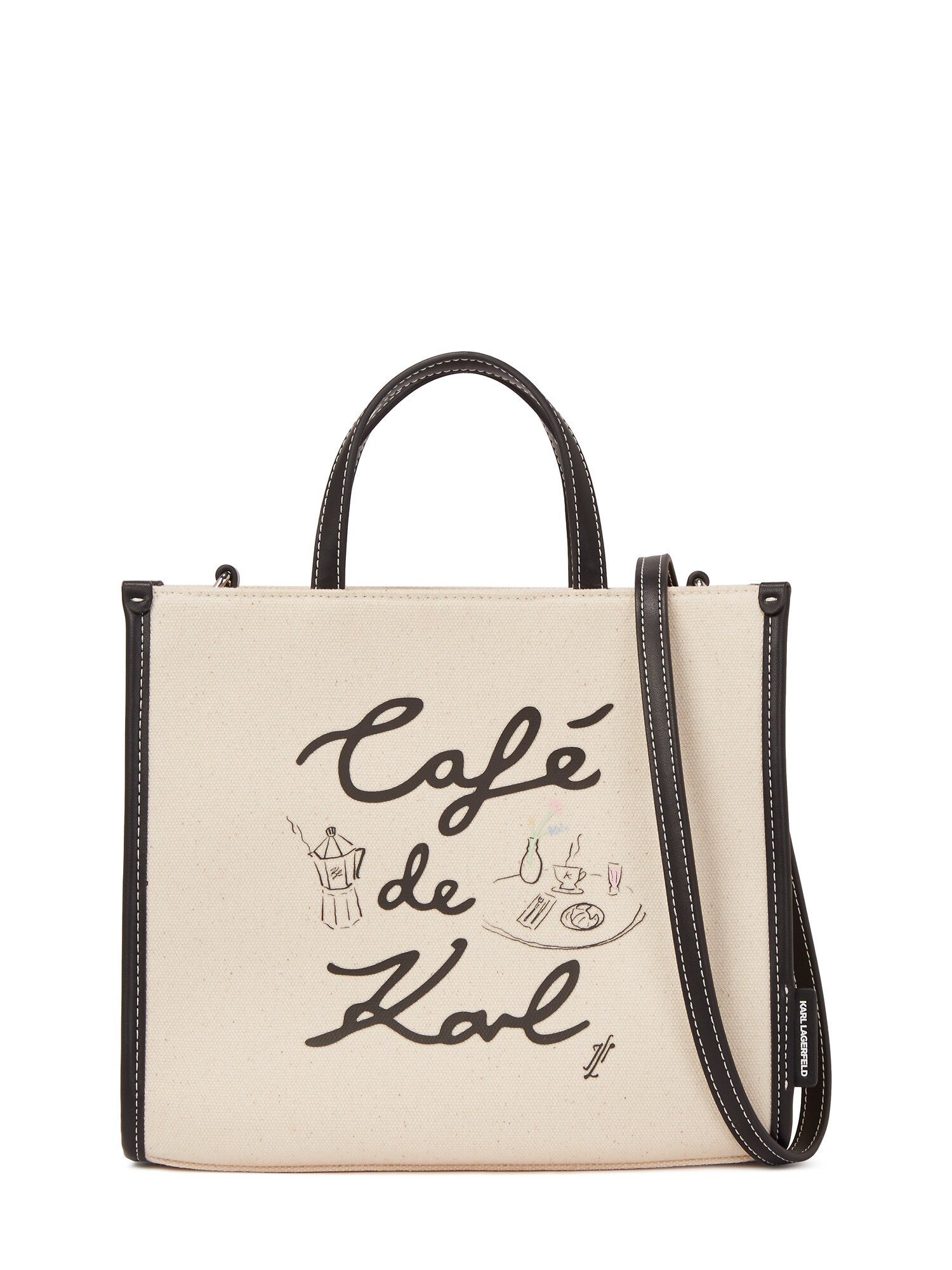 Karl Lagerfeld Shopper táska 'KL x Jorge Parra'  bézs / fekete akciós termékkép 1