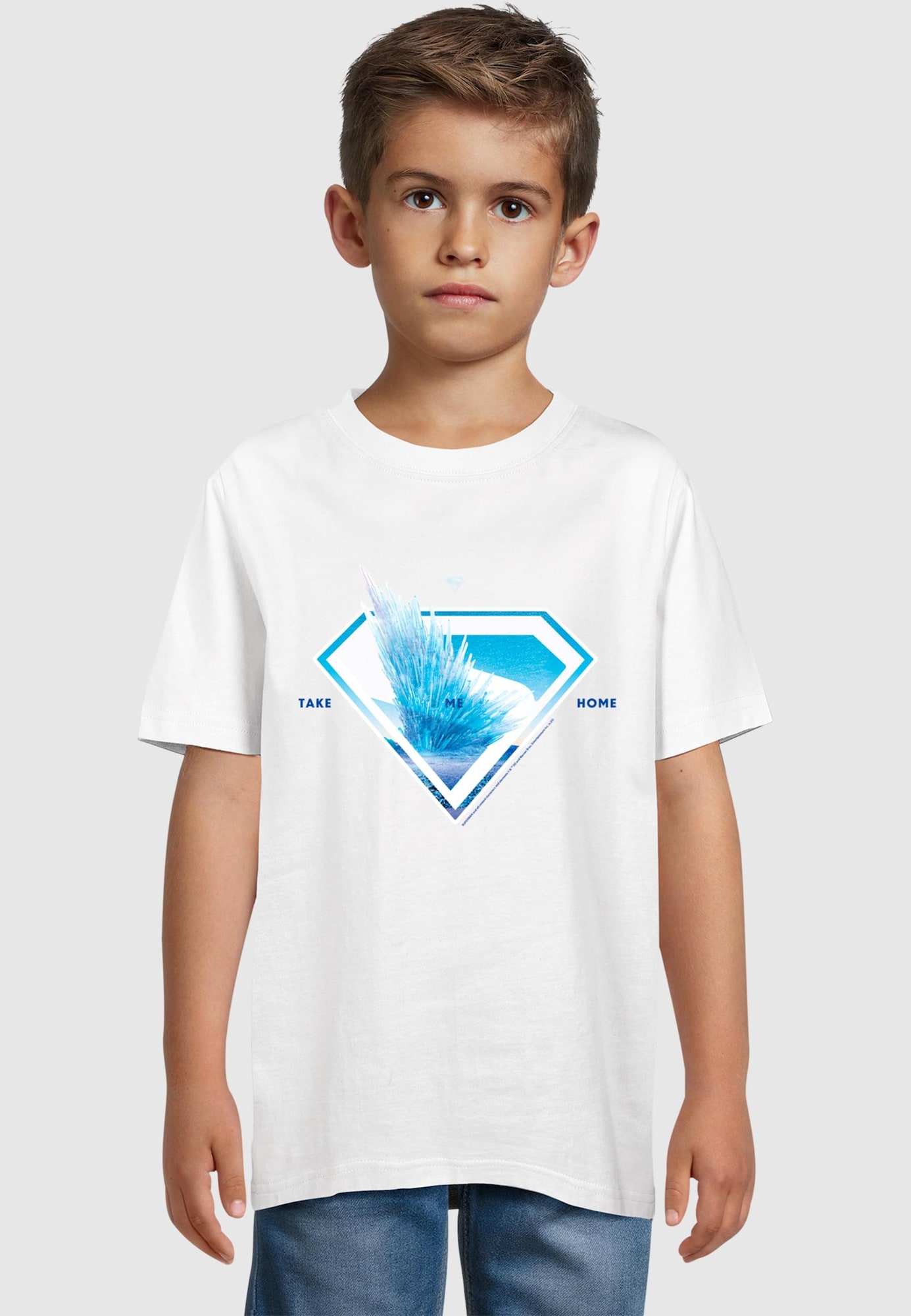 Thumbnail - ABSOLUTE CULT Kids Superman Logo Svalbard Take Me Home Basic T-Shirt