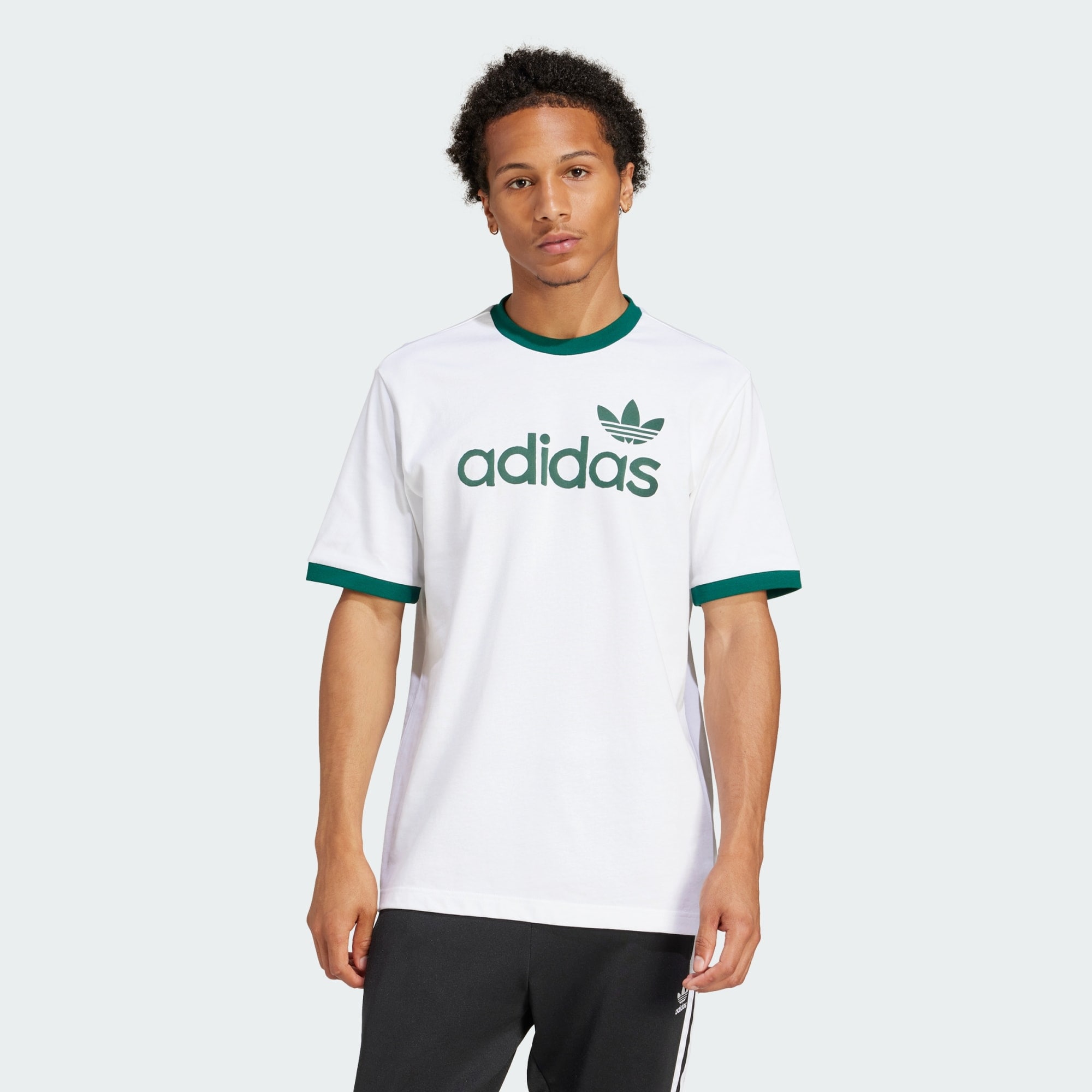 ADIDAS ORIGINALS Póló 'Simple'  sötétzöld / fehér termék 2. képe