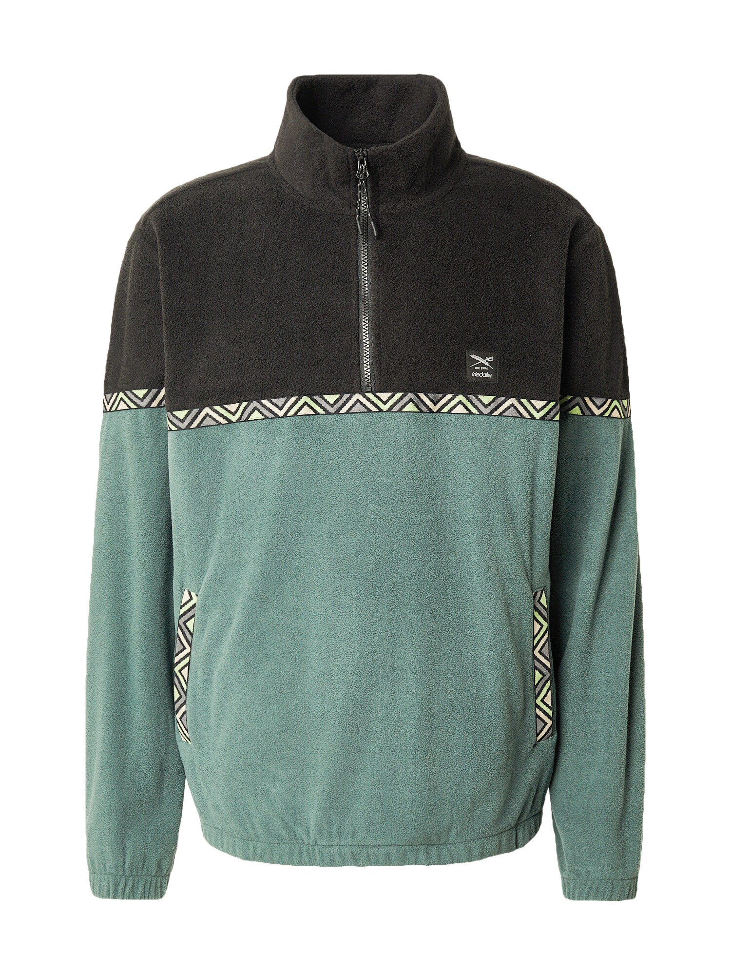 Iriedaily Pulover 'Monte Noe'  bej / verde deschis / verde închis / negru
