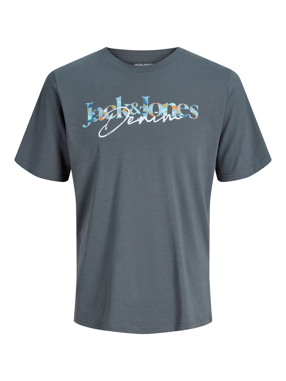 T-shirt 'JJTOM' ljusblå / grå / orange