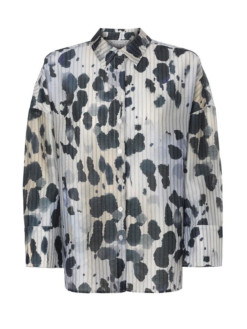 Blus 'Rayo' beige / marinblå / opal