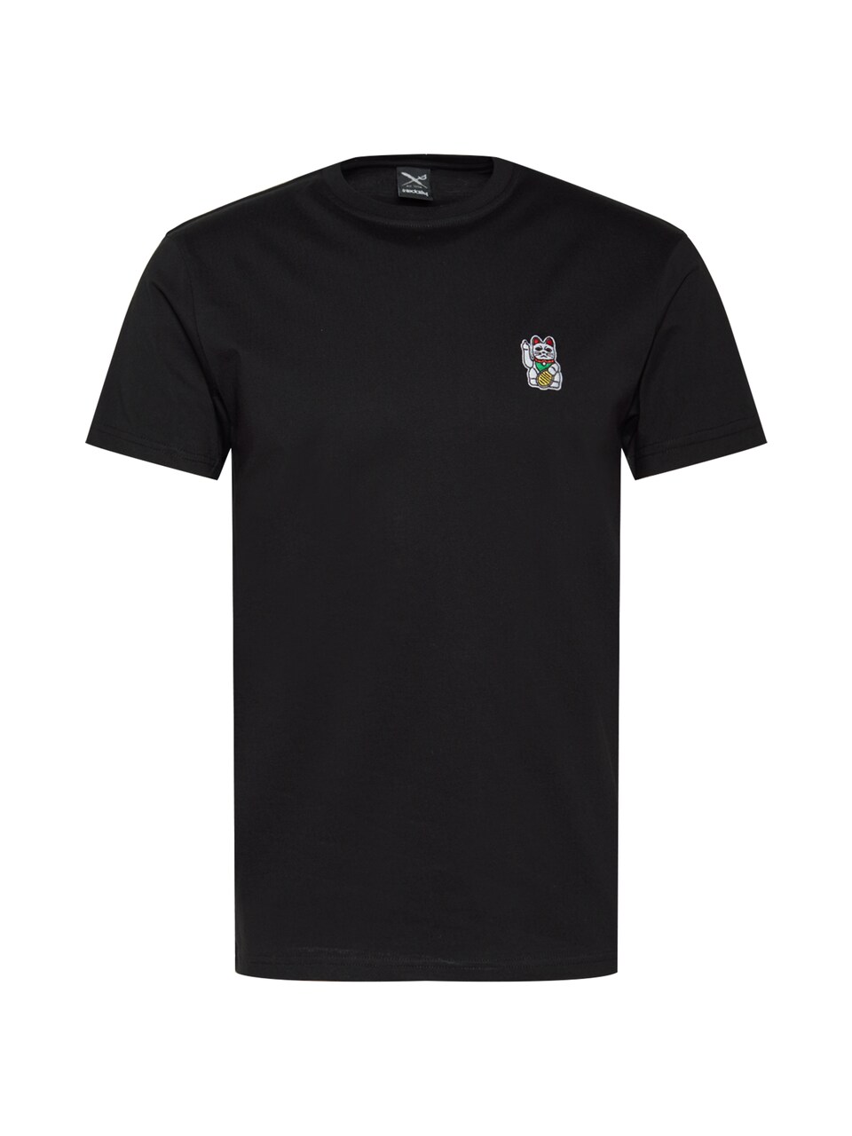 T-shirt 'Bye Bye' ljusgrå / grön / röd