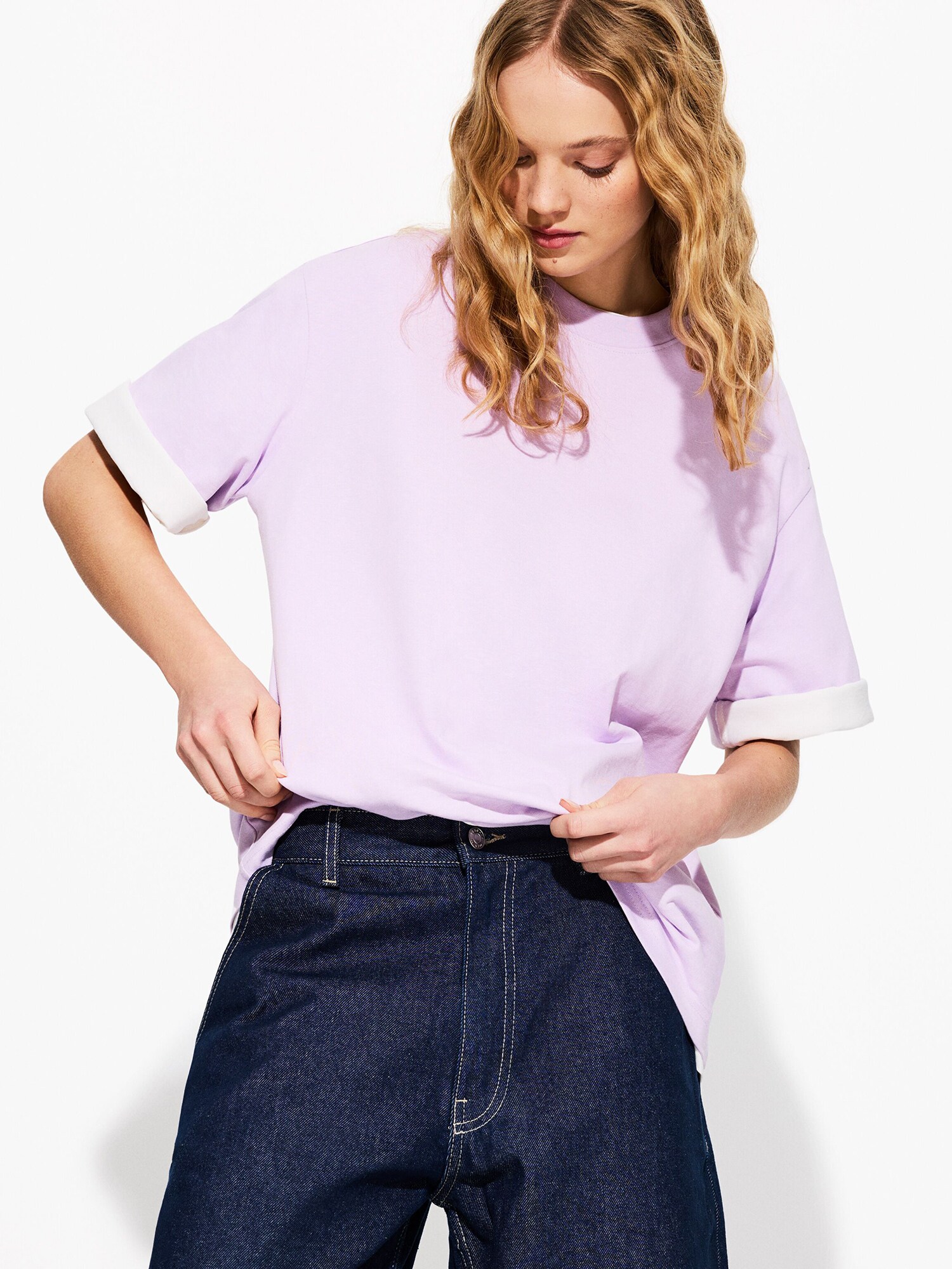 Bershka Oversize póló  szilva termék 2. képe