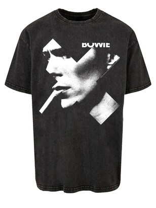 F4NT4STIC Shirt ‘David Bowie Smoke’ Grijs / Zwart / Wit