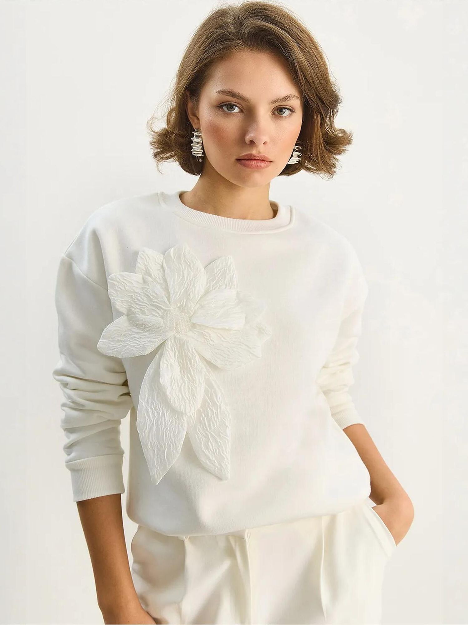 Bianco Lucci Sweater majica bijela