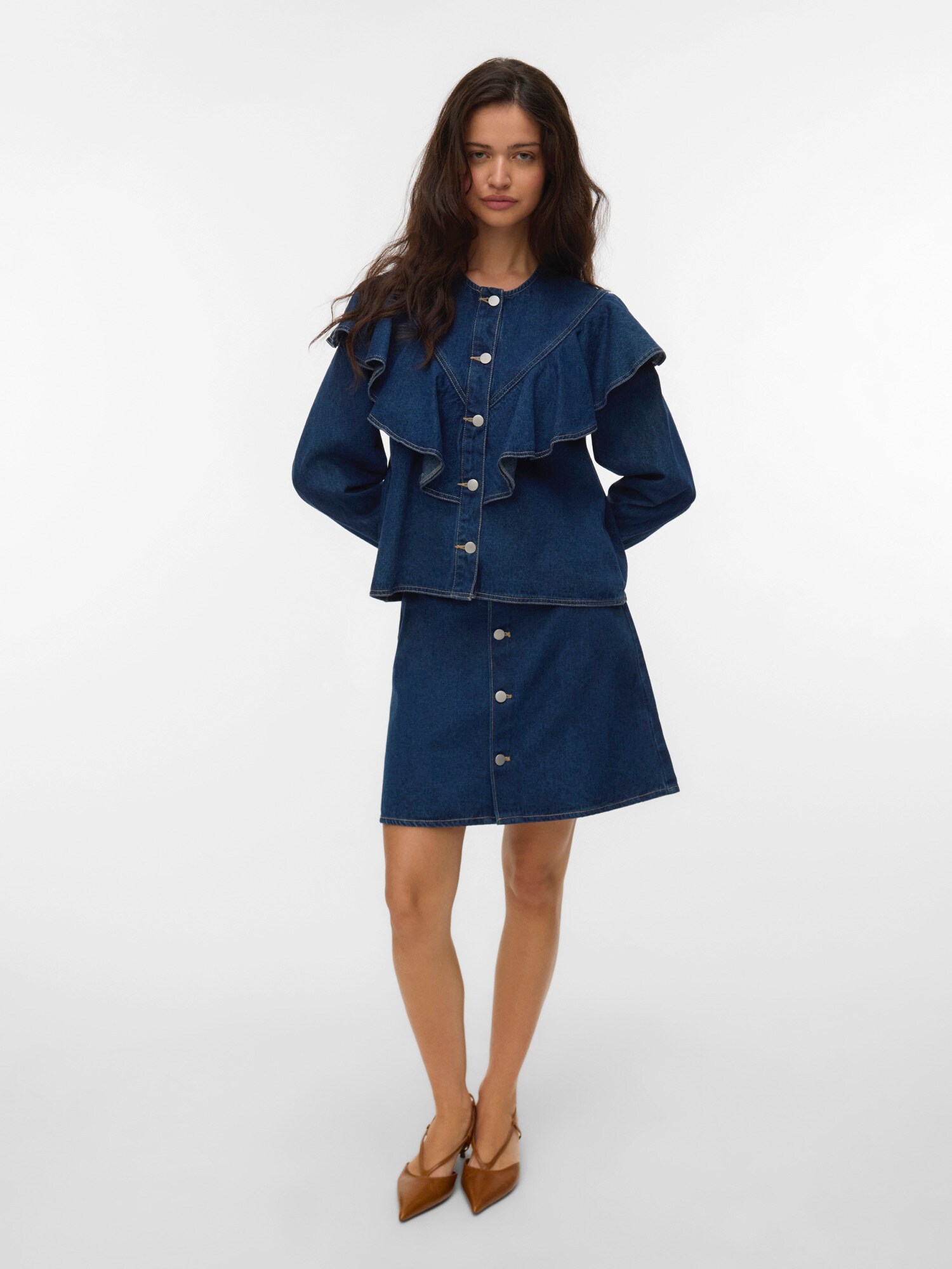 VERO MODA Blúzka 'VMFia'  modrá denim (obrázok 4)