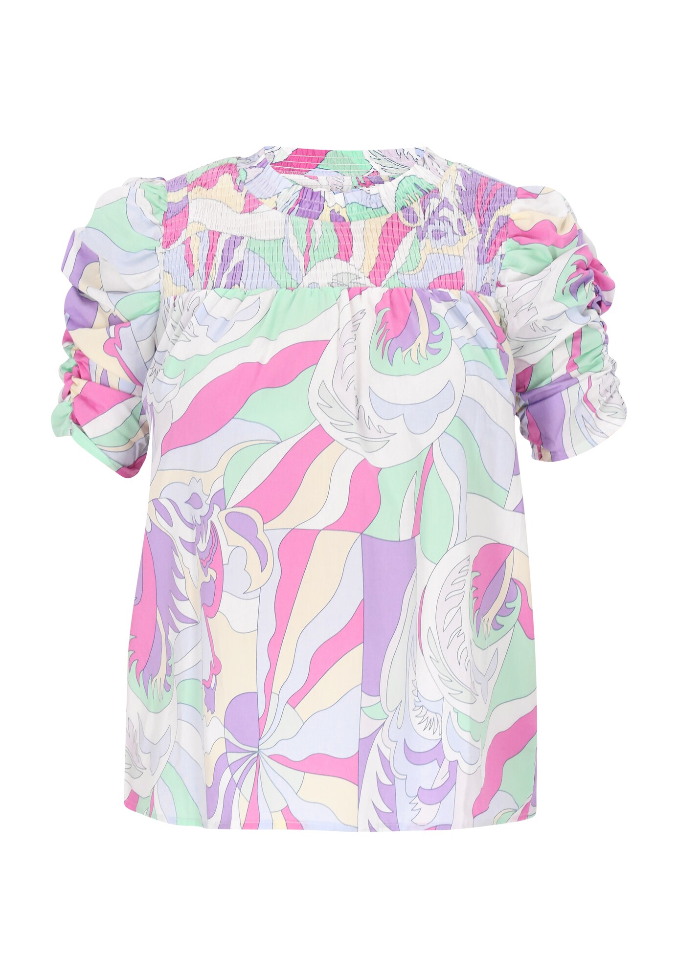 usha FESTIVAL Blusa 'Fashion Look' menta / lila / rosa claro / blanco