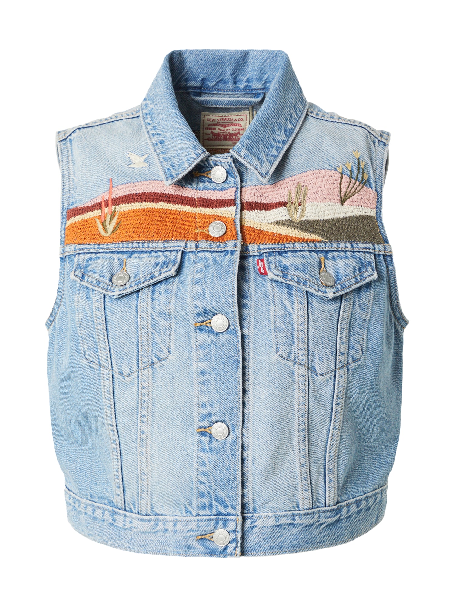 LEVI'S ® Vestă  albastru deschis / pământiu / portocaliu / roz
