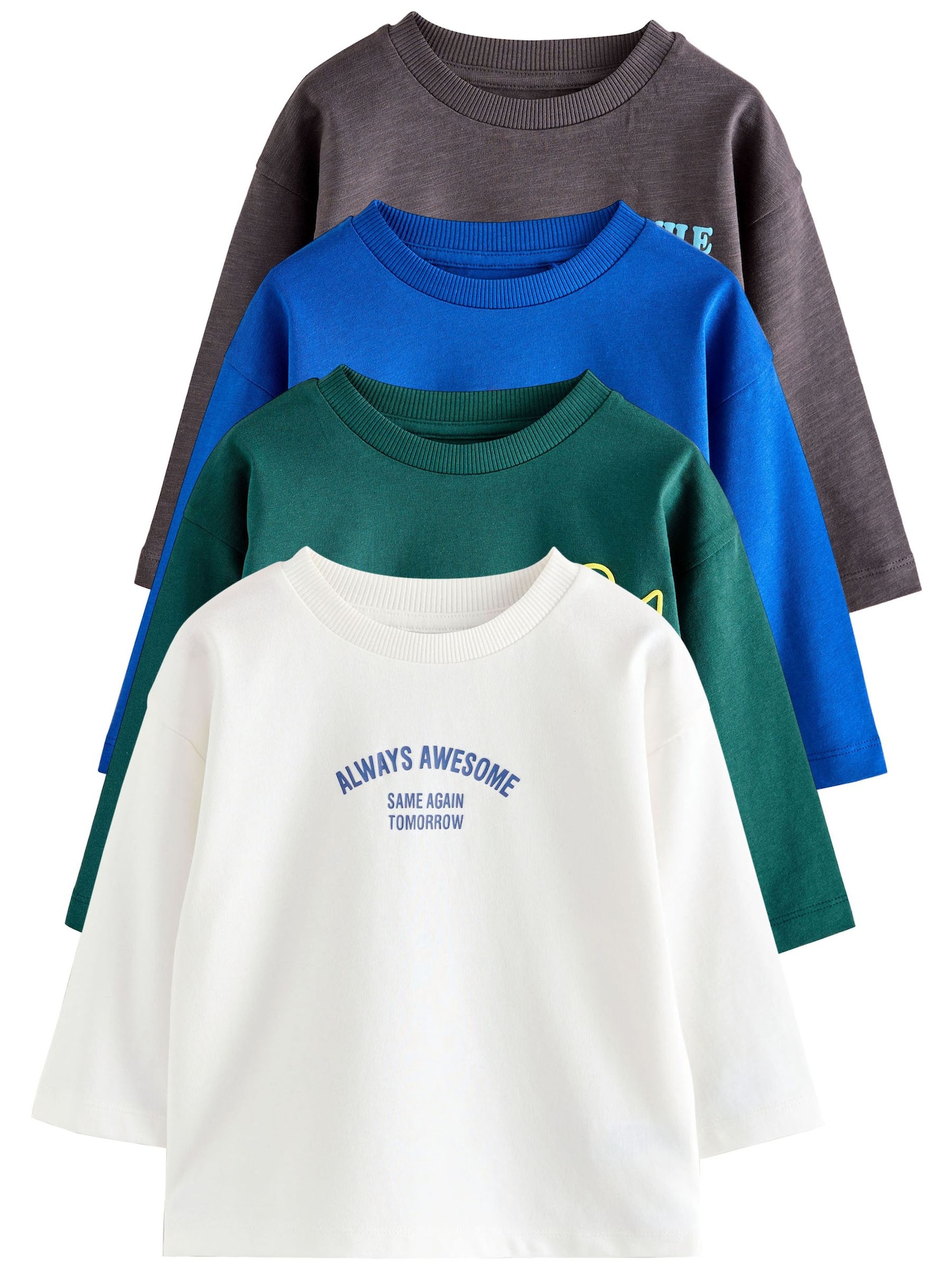 Next Tricou  albastru regal / pământiu / verde smarald / alb