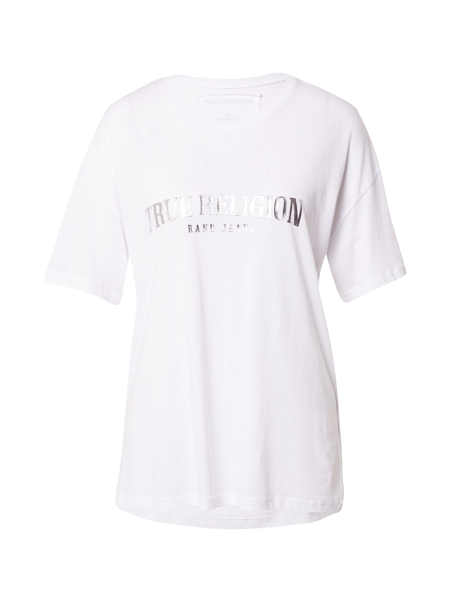True Religion Marškinėliai balta / sidabrinė