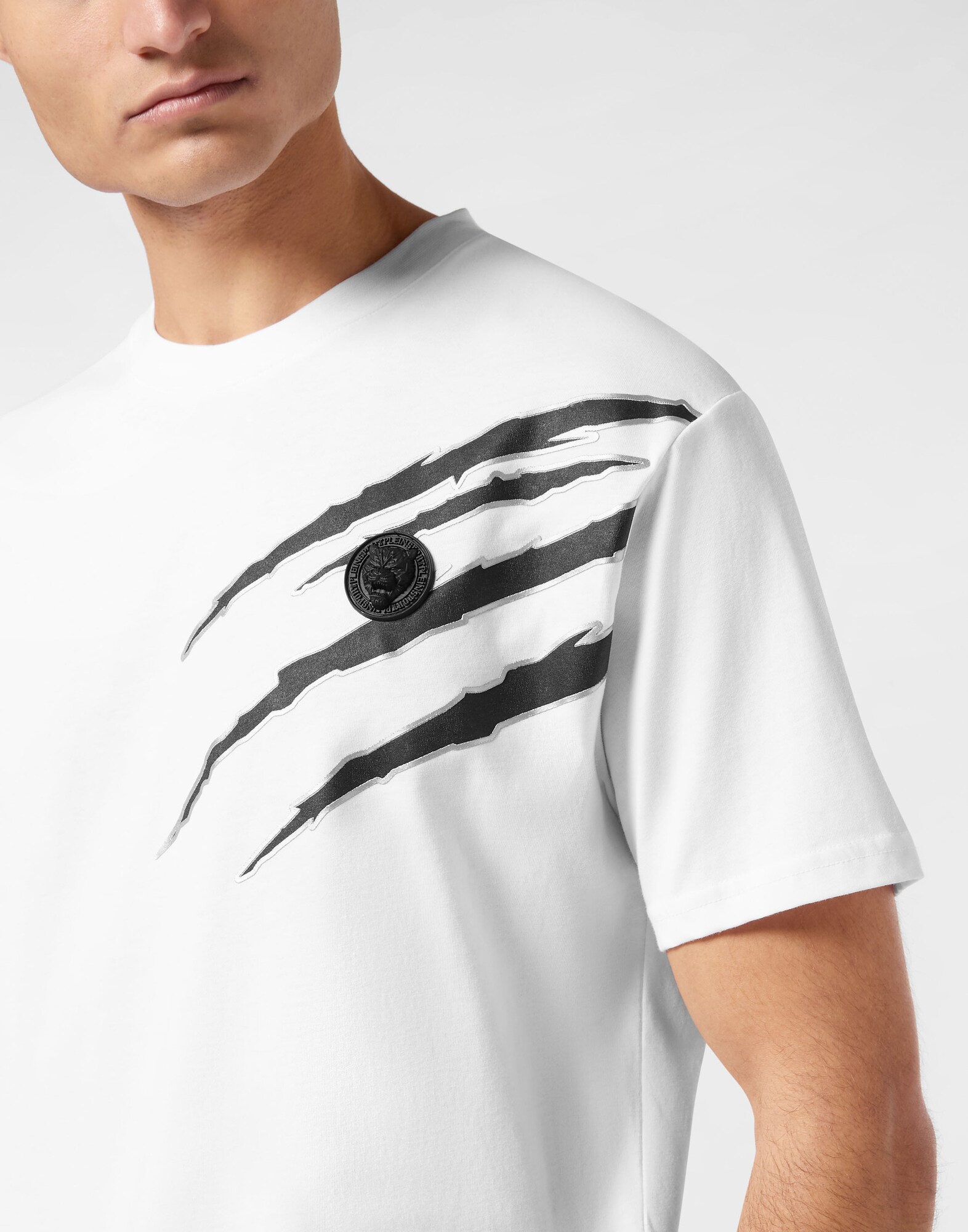 Plein Sport Camiseta 'Scratch' negro / blanco – imagen 4
