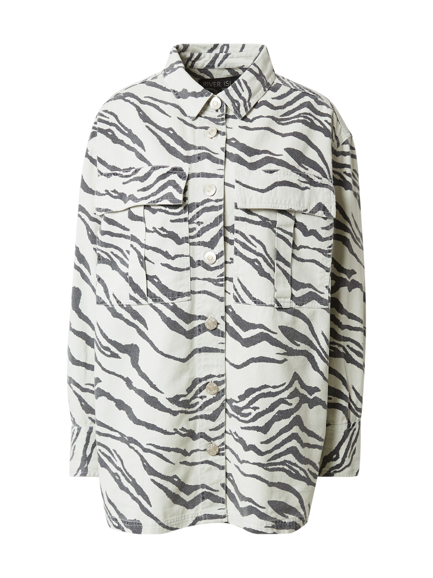 River Island Prechodná bunda  nebielená / antracitová