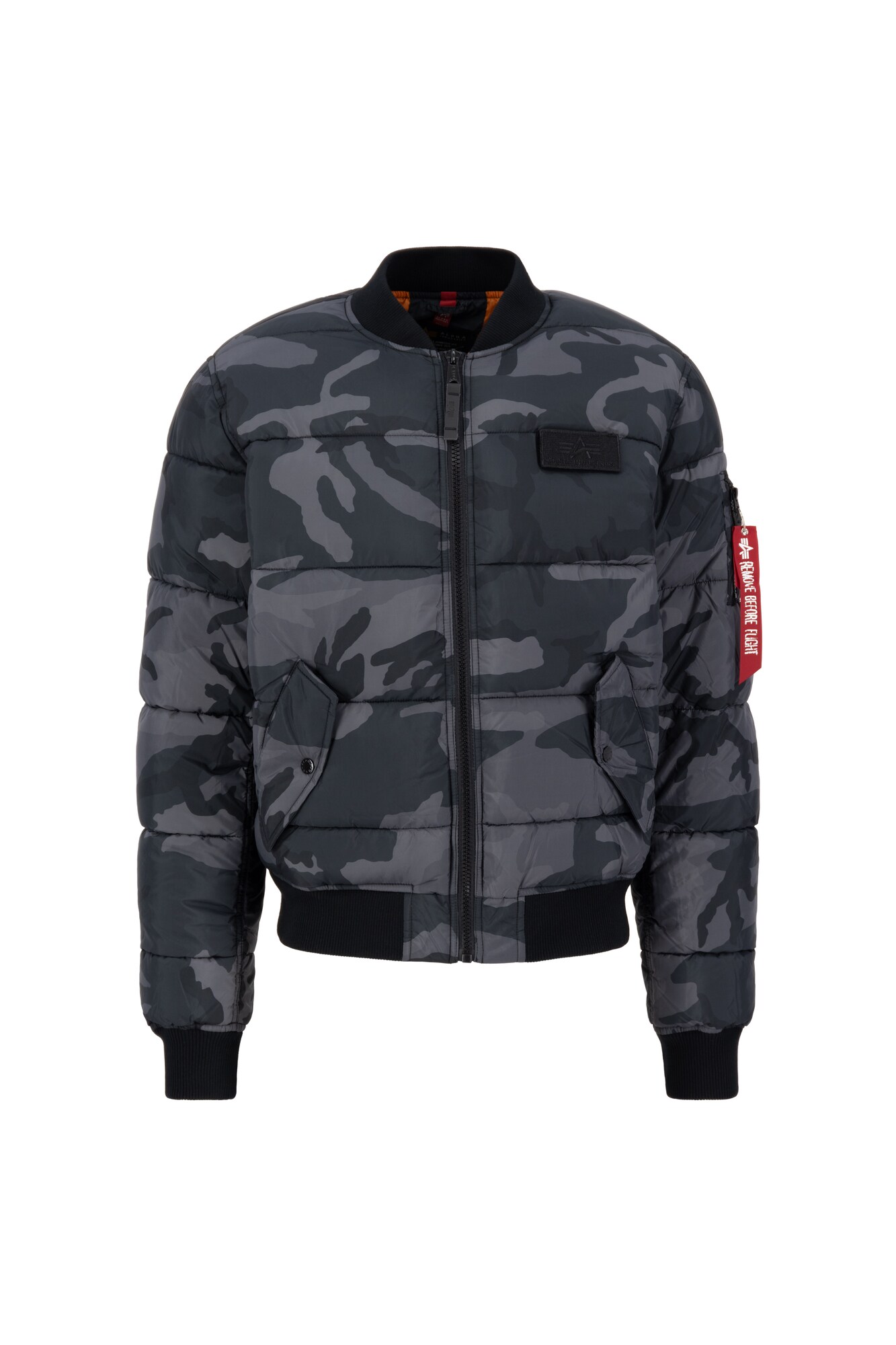 ALPHA INDUSTRIES Prechodná bunda 'Camo'  sivá / červená / čierna