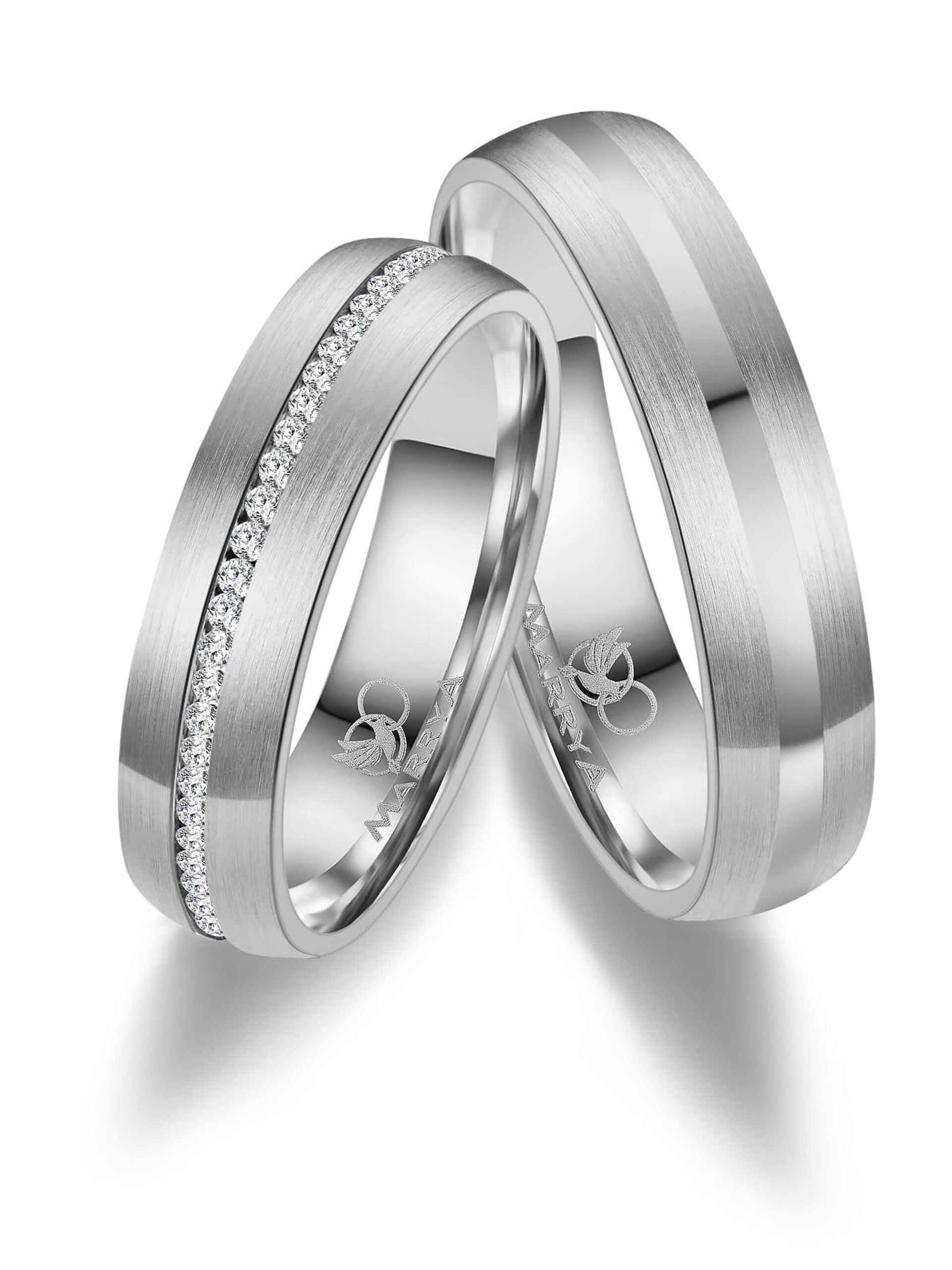 MARRYA Ring 'MARRYA ES-25 Ehering aus Edelstahl Silberfarben' dam