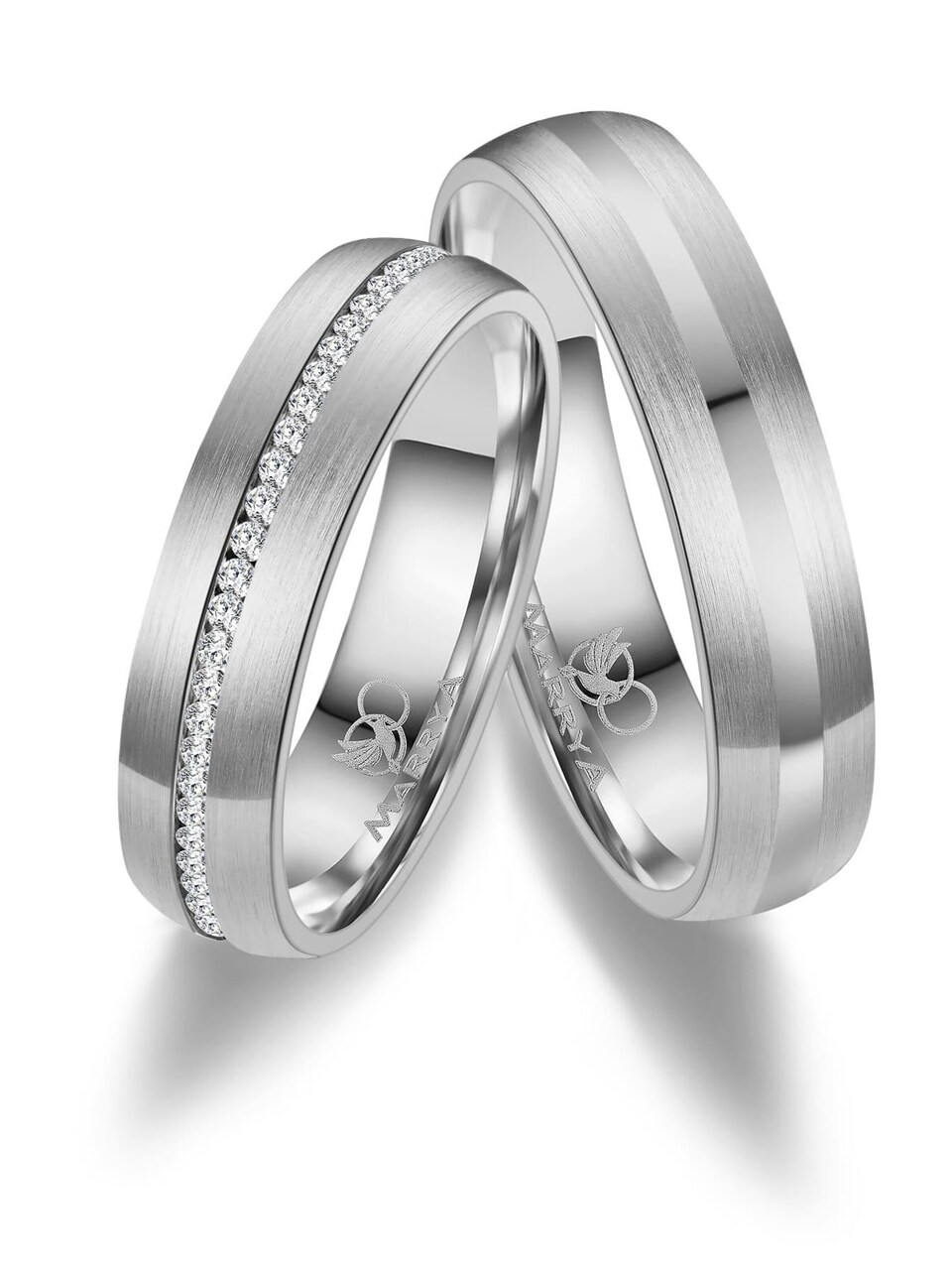 Ring 'MARRYA ES-25 Ehering aus Edelstahl Silberfarben'