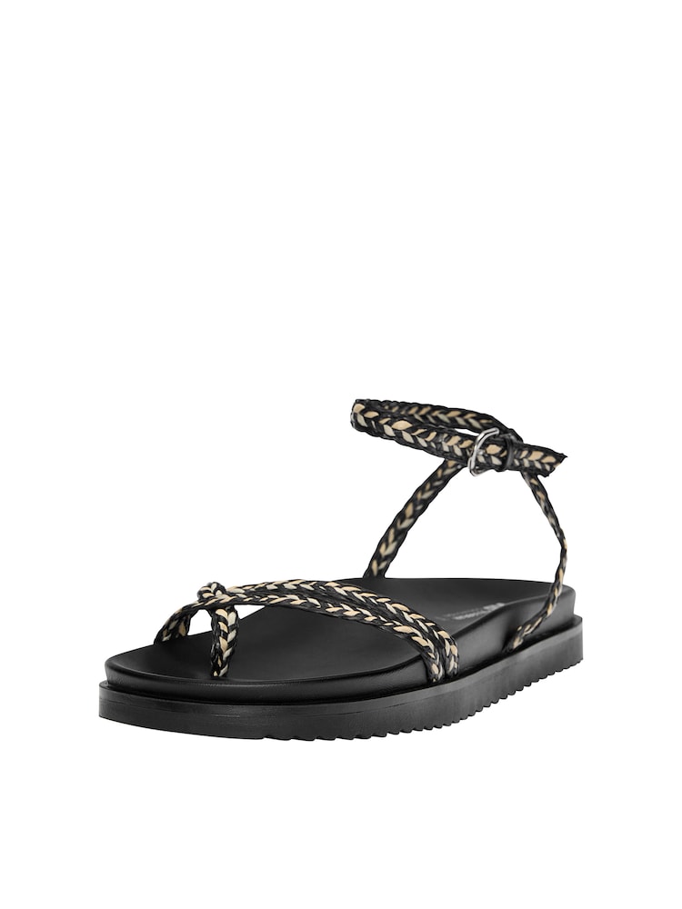 Pull&Bear Zehentrenner Damen Größe 40 beige / schwarz / offwhite