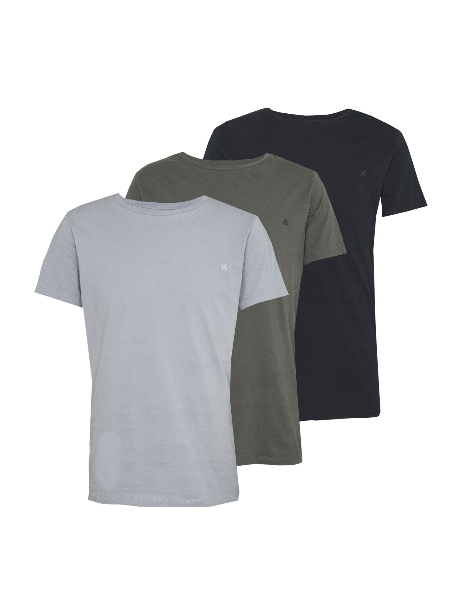 REPLAY Tricou  albastru deschis / gri metalic / negru