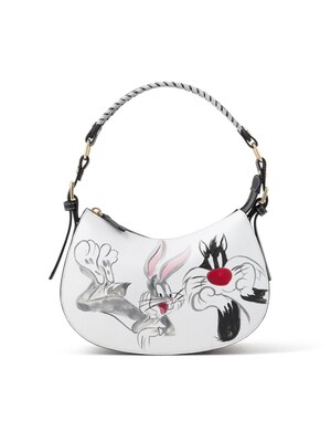 Braccialini Bolso de hombro 'Ginevra Looney Tunes'  blanco