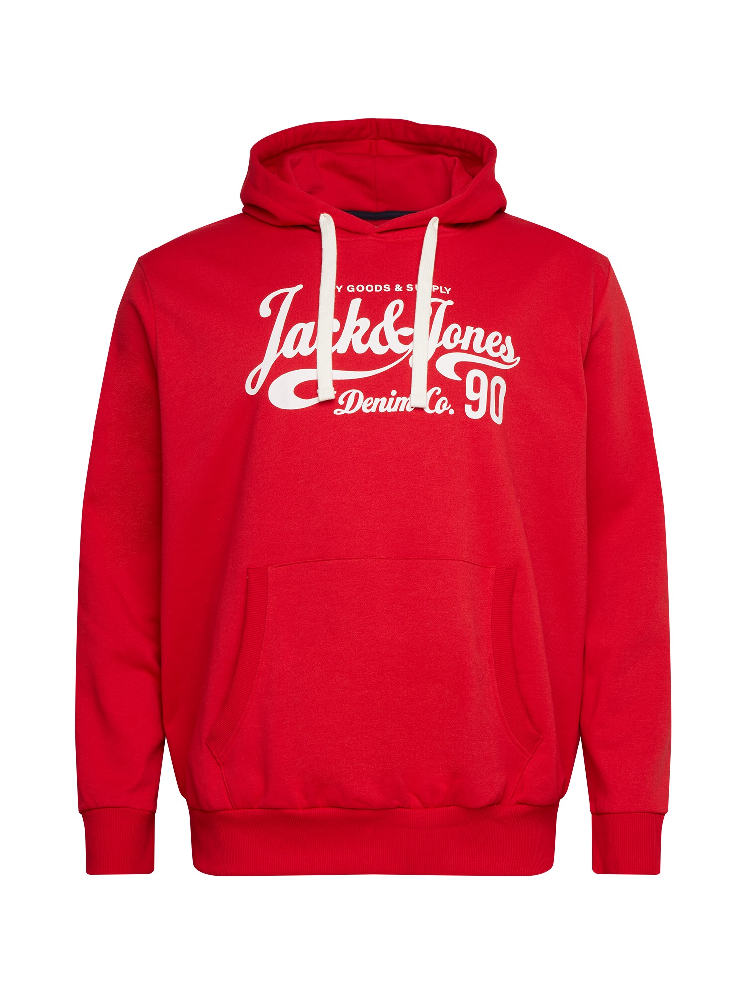 Jack & Jones Plus Megztinis be užsegimo 'HEROS'  šviesiai raudona / balta
