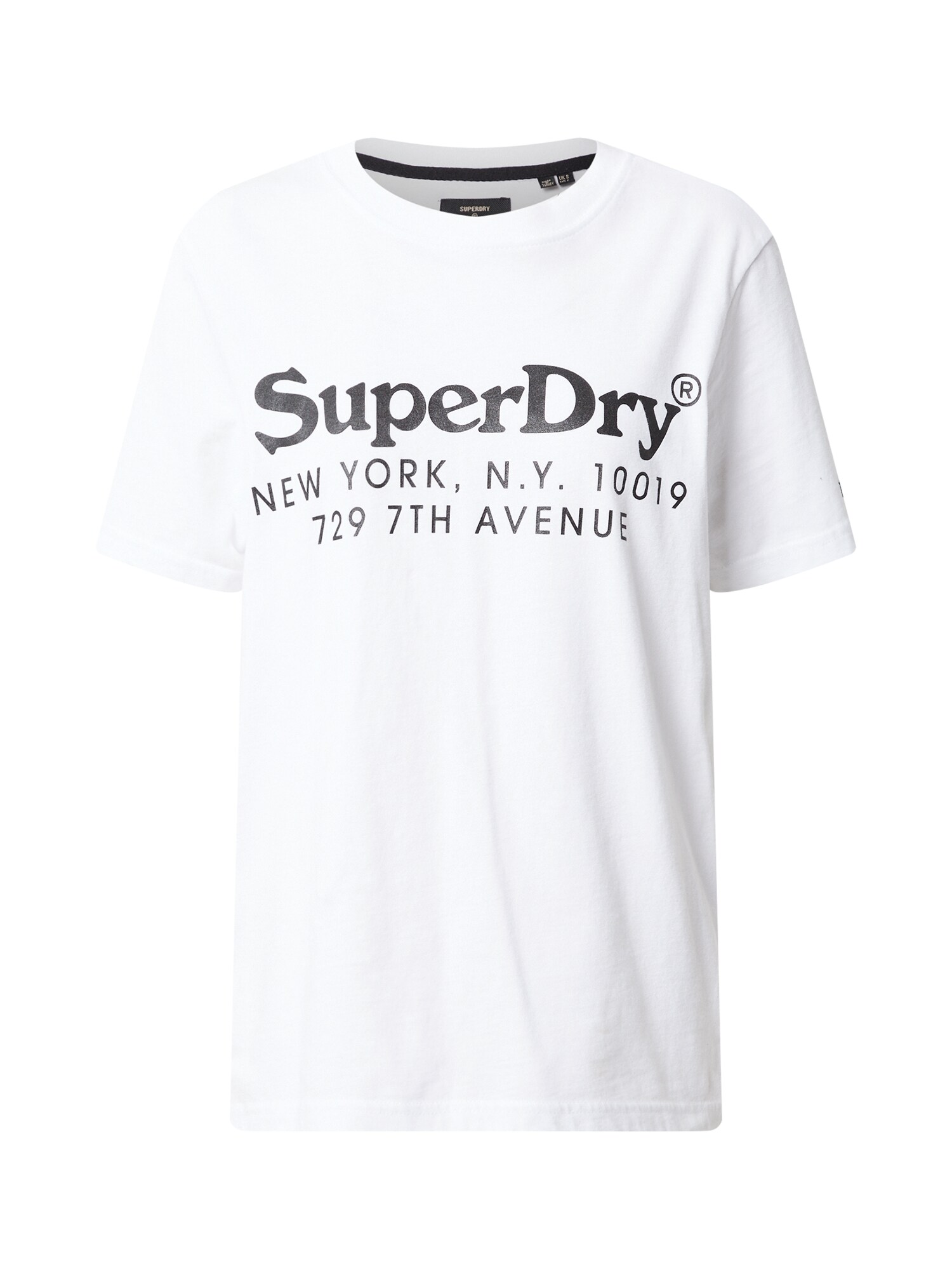 Superdry Tričko 'VINTAGE VENUE INTEREST'  čierna / biela