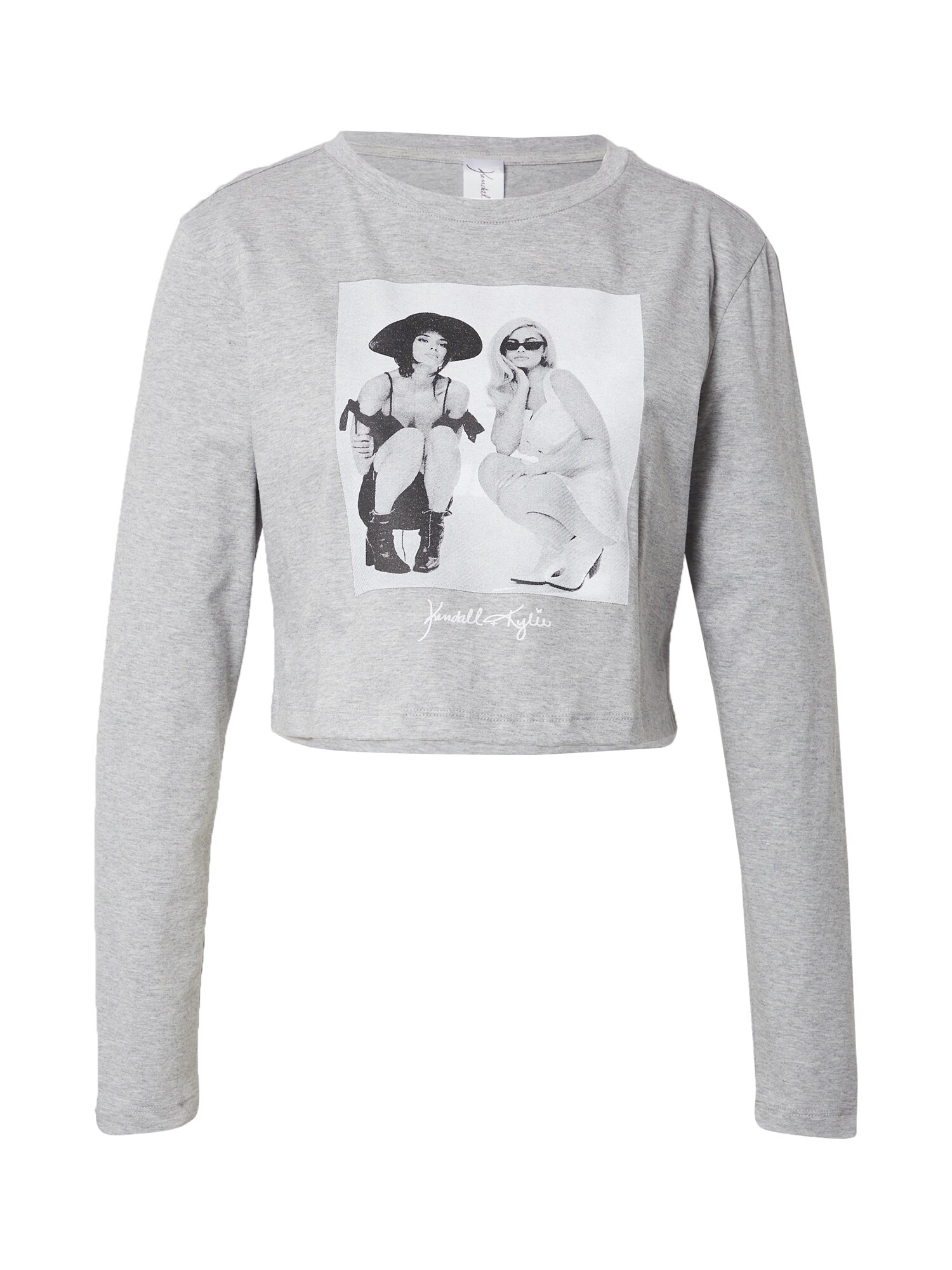 KENDALL + KYLIE Marškinėliai  margai pilka / balta / juoda
