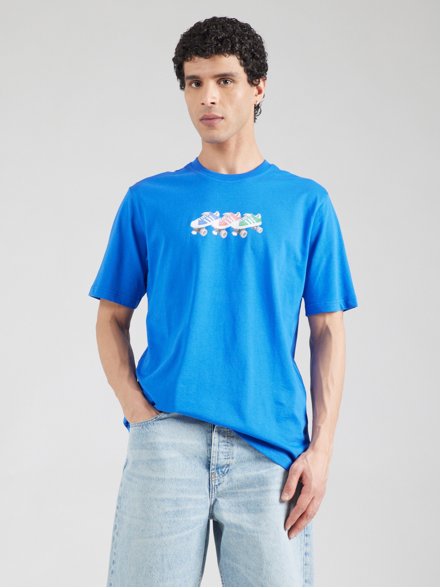 ADIDAS ORIGINALS Póló  kék / zöld / fekete / fehér termék 2. képe
