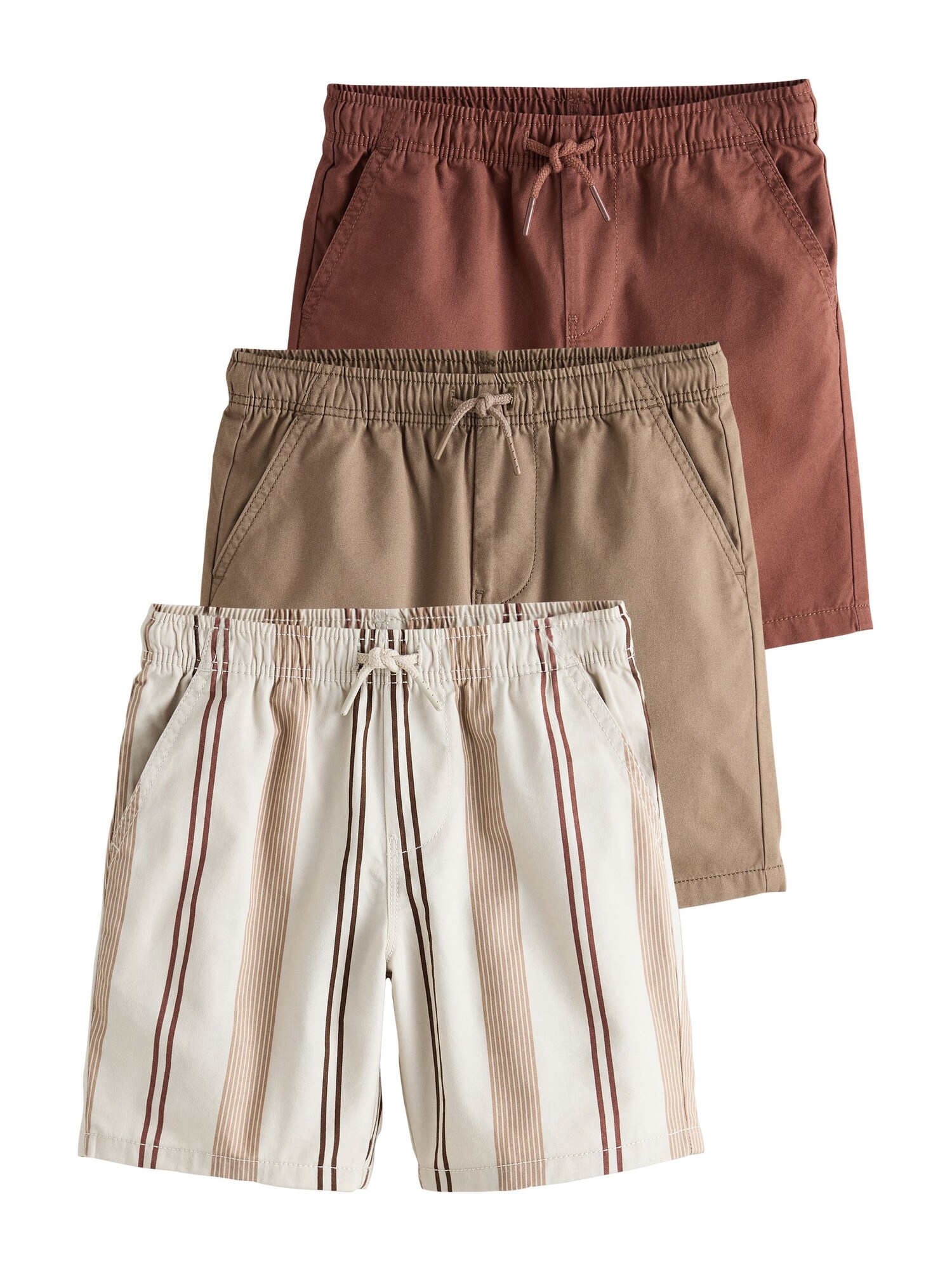 Next Pantaloni  maro ruginiu / maro cappuccino / alb natural