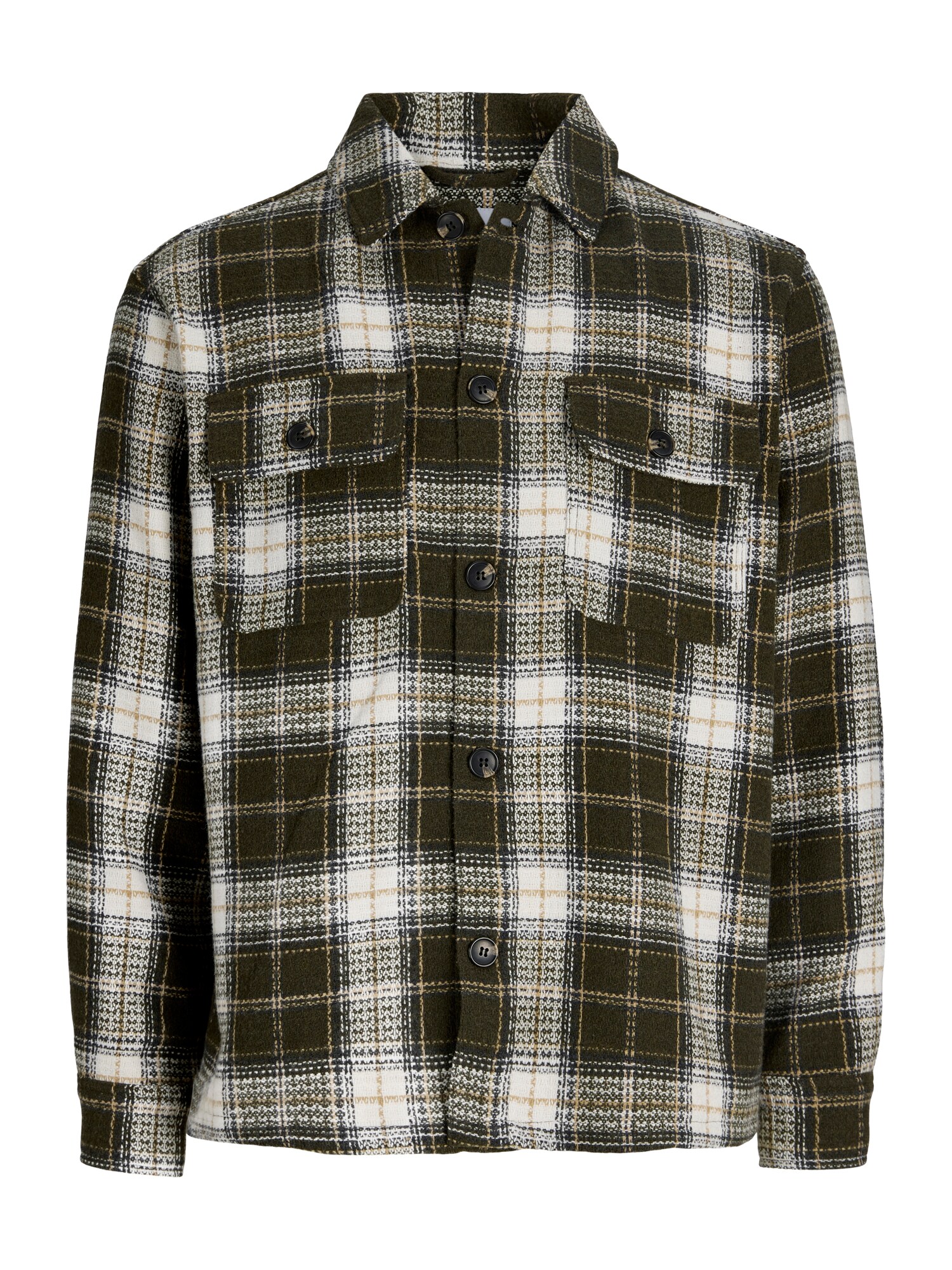 JACK & JONES Cămașă JJEREGENT oliv / alb