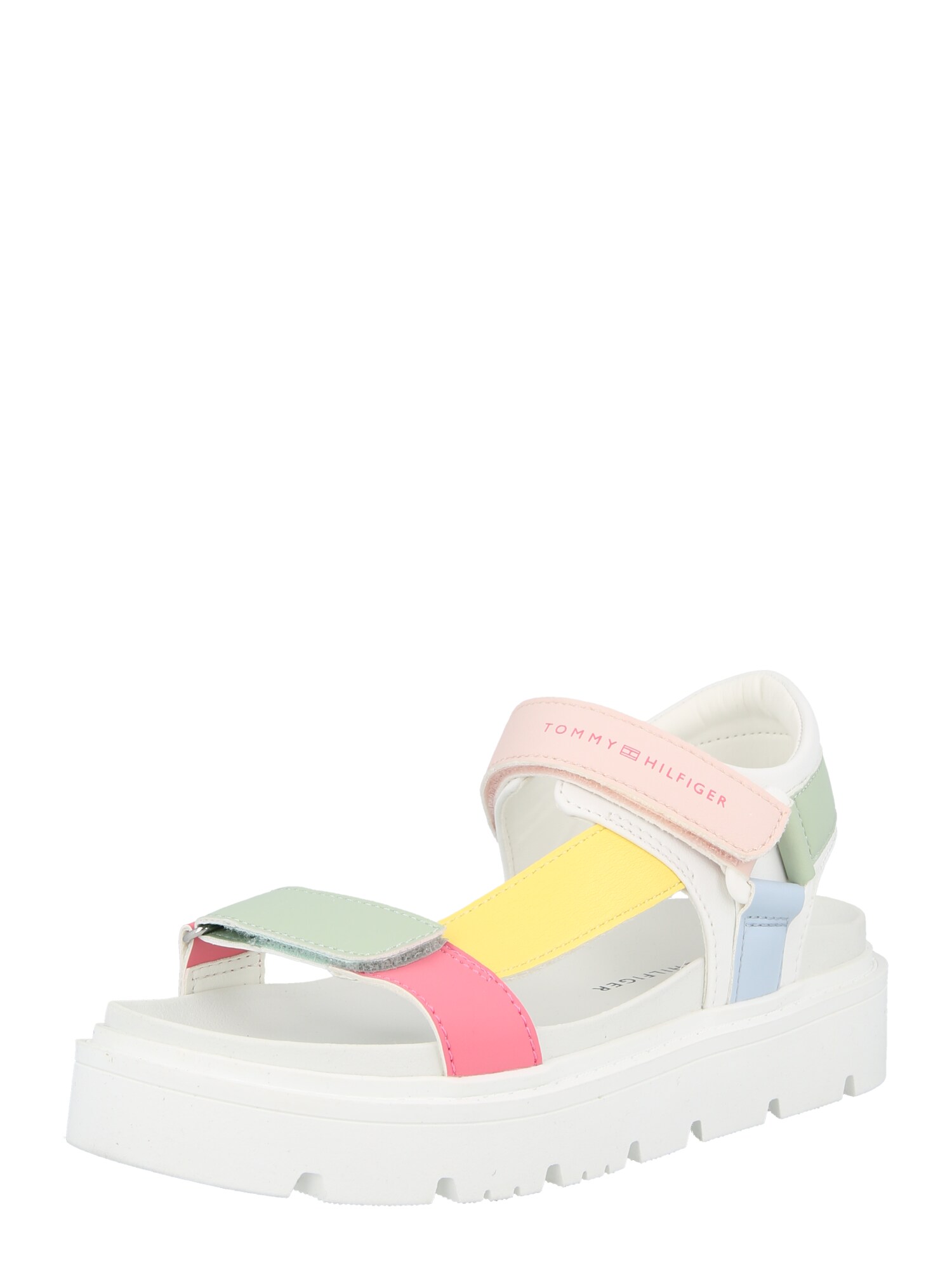 TOMMY HILFIGER Sandale 'Claire'  albastru deschis / galben / verde deschis / roz