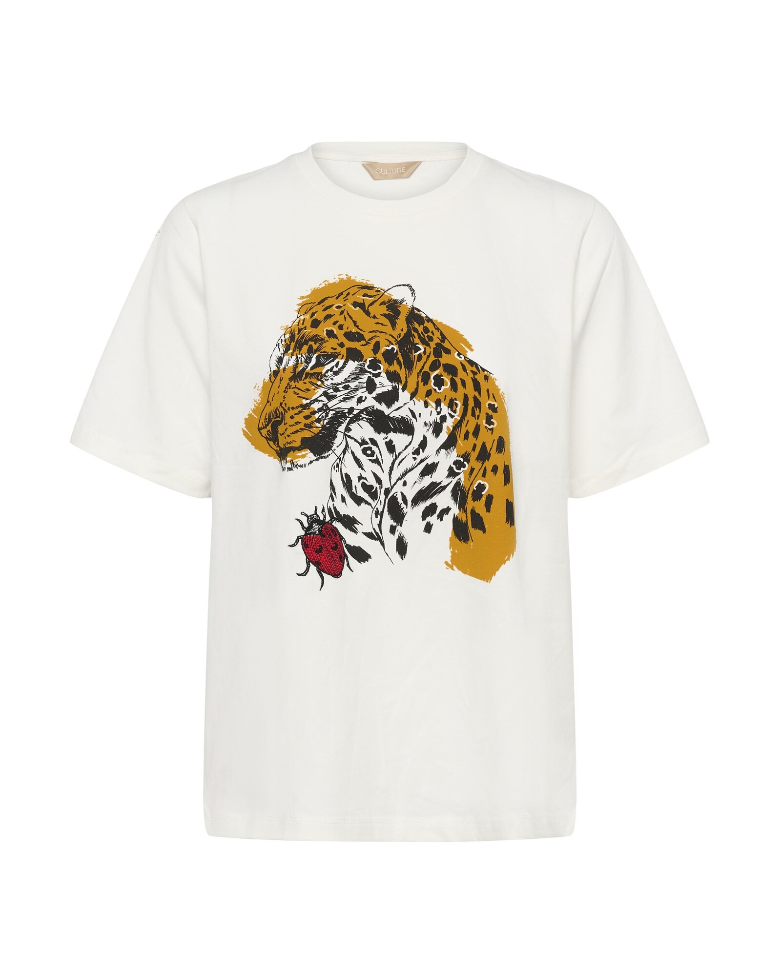 CULTURE Camiseta 'CUleola'  amarillo / negro / blanco