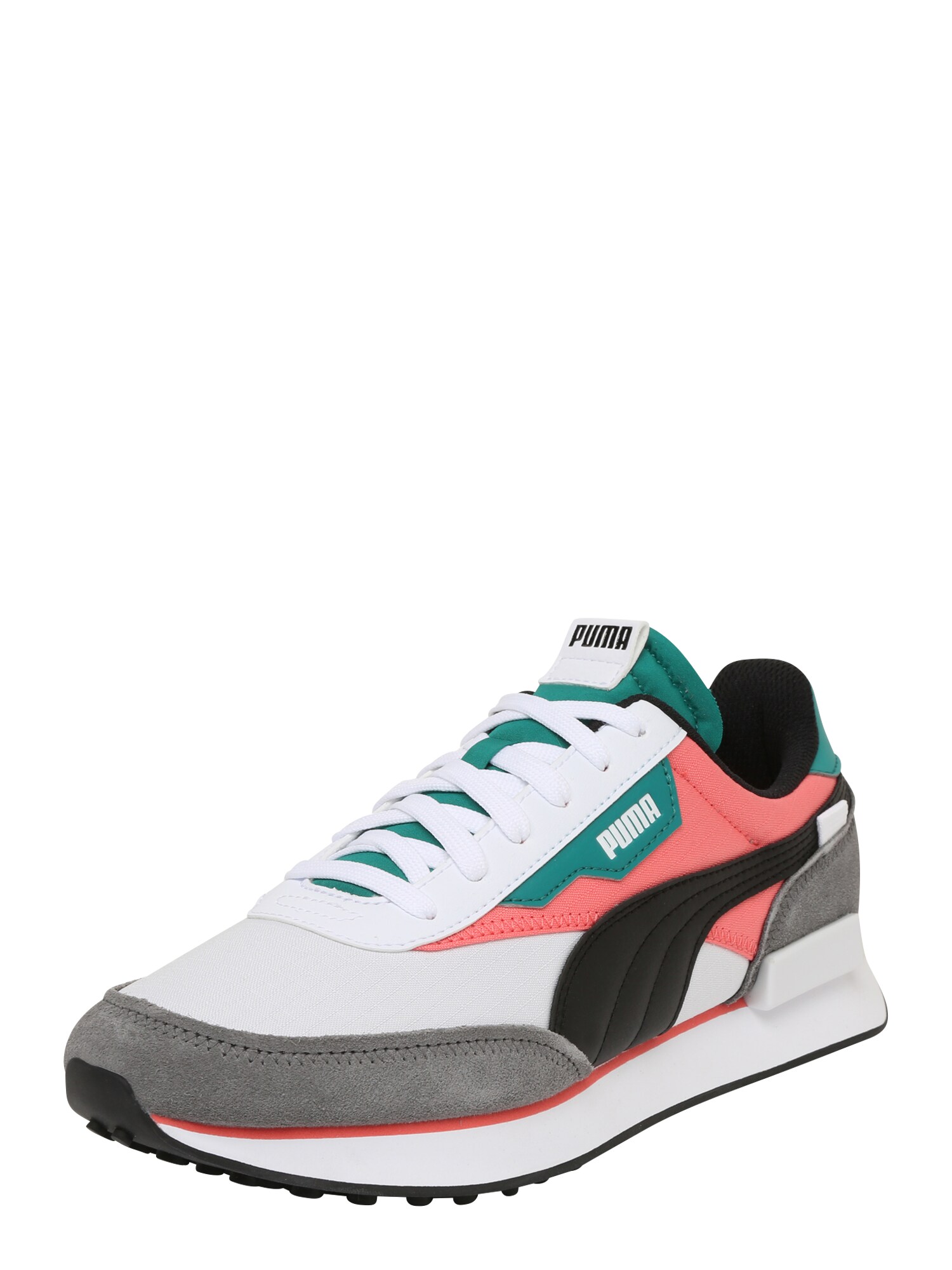 PUMA Sportbačiai be auliuko 'RIDER PLAY ON'  juoda / balta / tamsiai pilka / benzino spalva / koralų splava