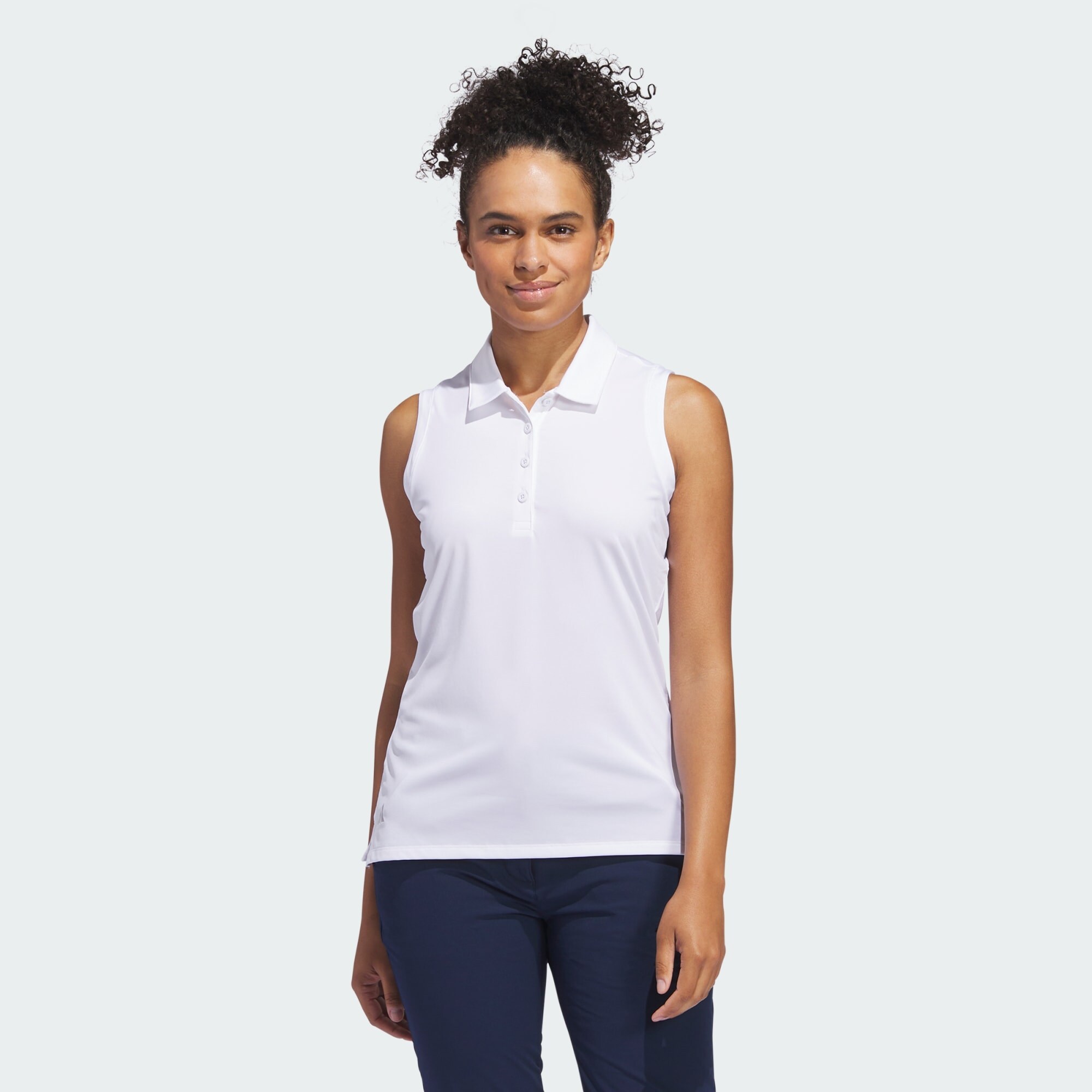 Adidas Polo Ultimate365 Sólido, sin mangas, blanco