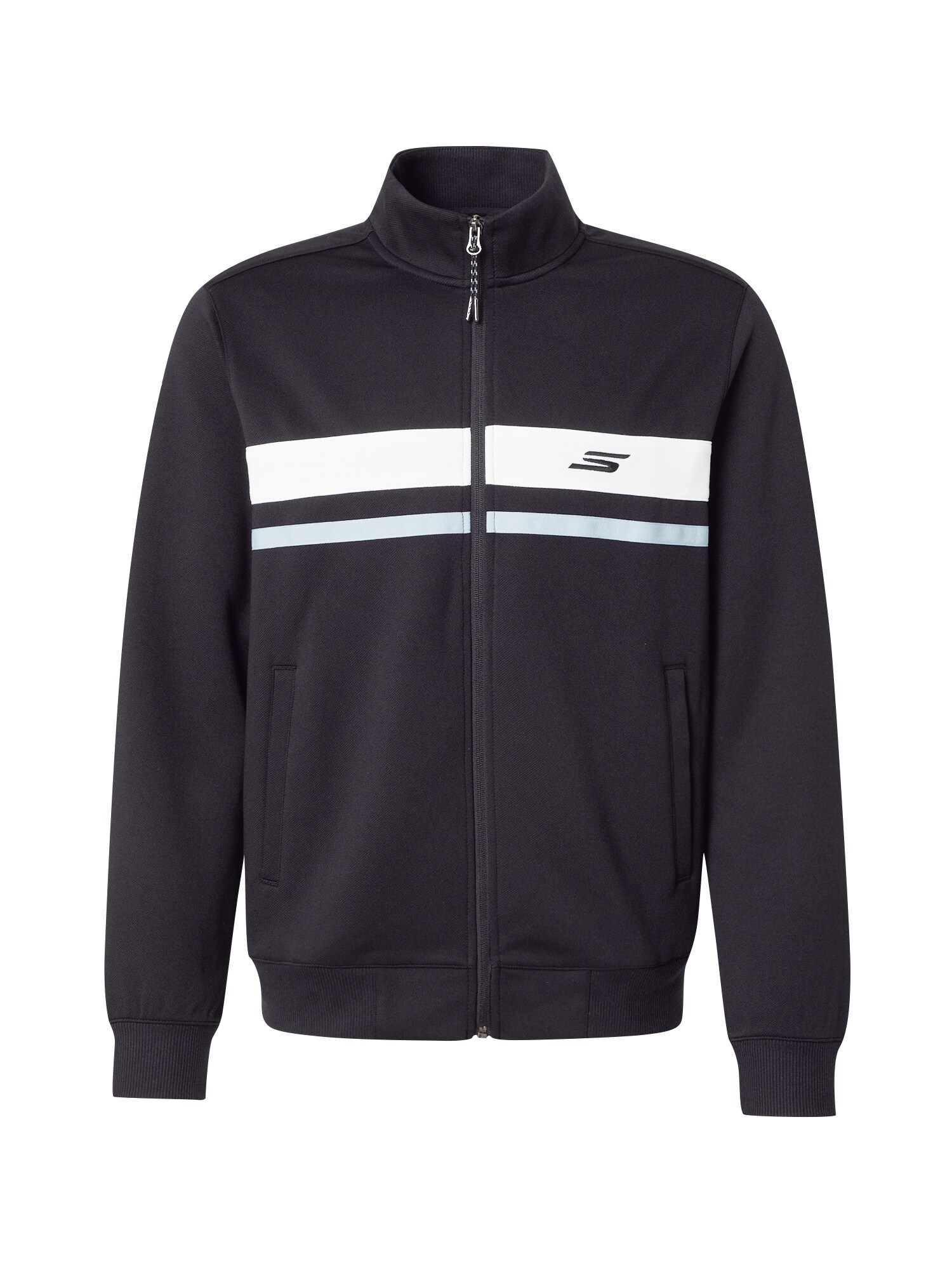 SKECHERS Tréningdzseki  pasztellkék / fekete / fehér akciós termékkép 1