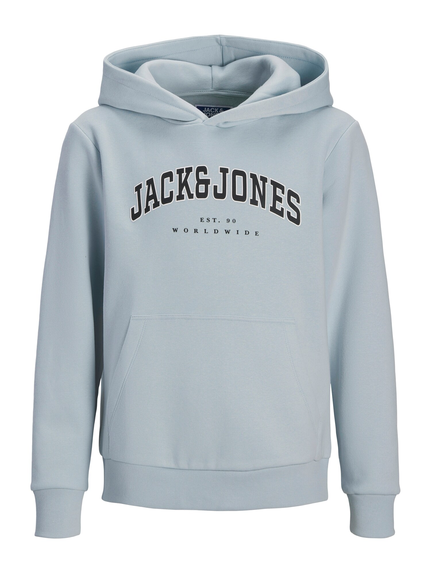 Jack & Jones Junior Bluză de molton JJECALEB  albastru pastel / negru / alb