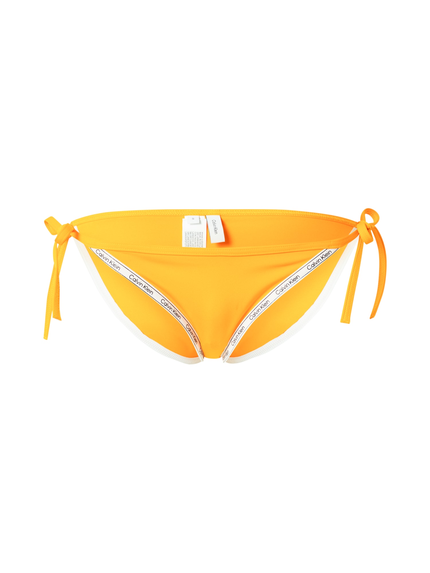 Calvin Klein Swimwear Bikini hlačke 'STRING SIDE TIE'  oranžna / črna / bela