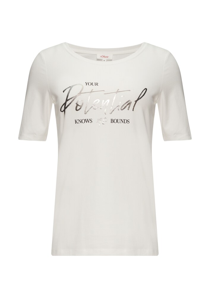 s.Oliver Shirt Damen Größe XL ecru / silber