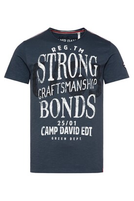 camp david Shirt ‘The Craftsmen’ Marine / Zwart / Wit