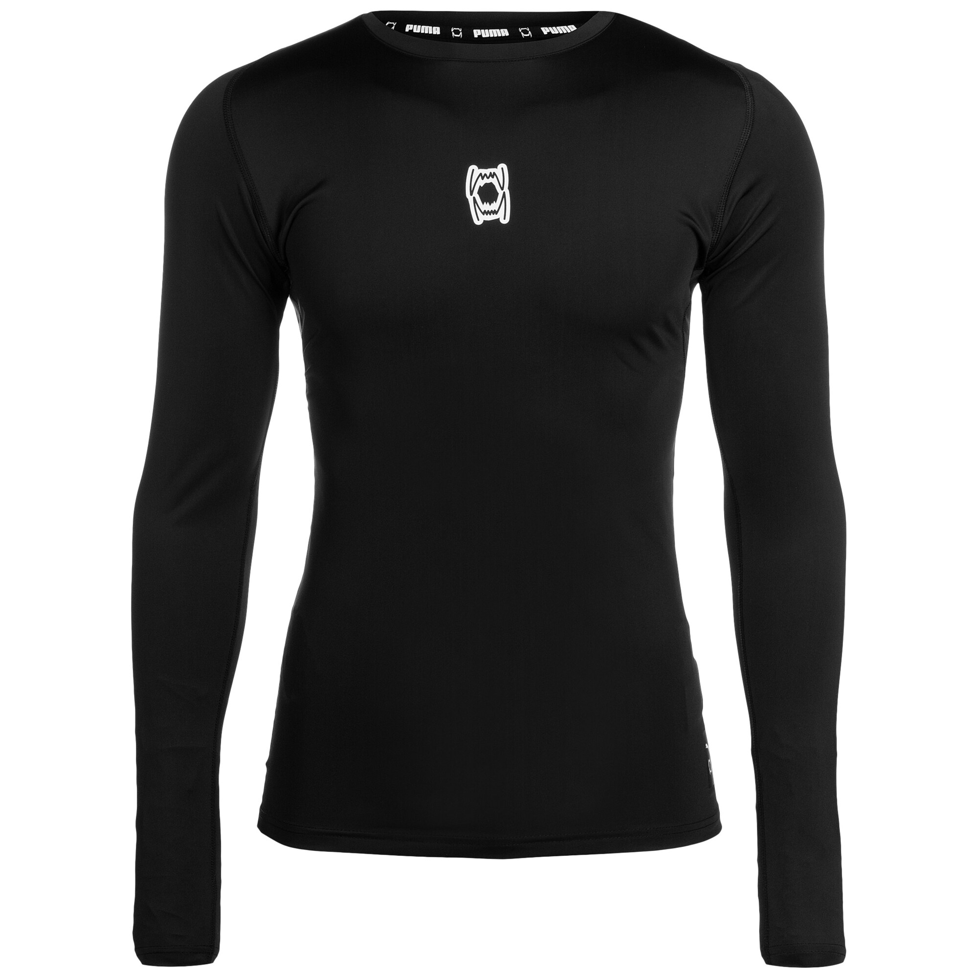 PUMA Tricou funcțional Hoops Team  negru / alb