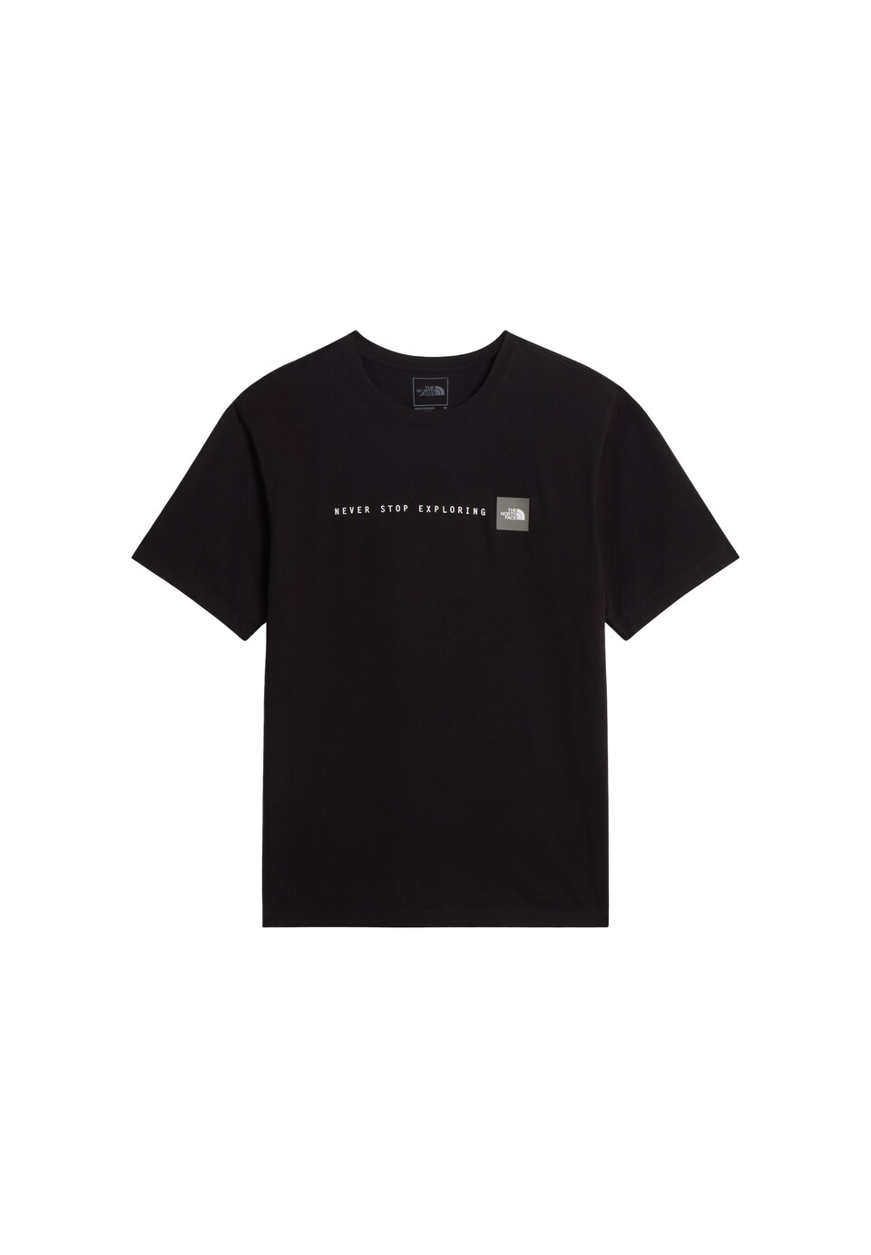 T-shirt 'NEVER STOP EXPLORING' grå / svart