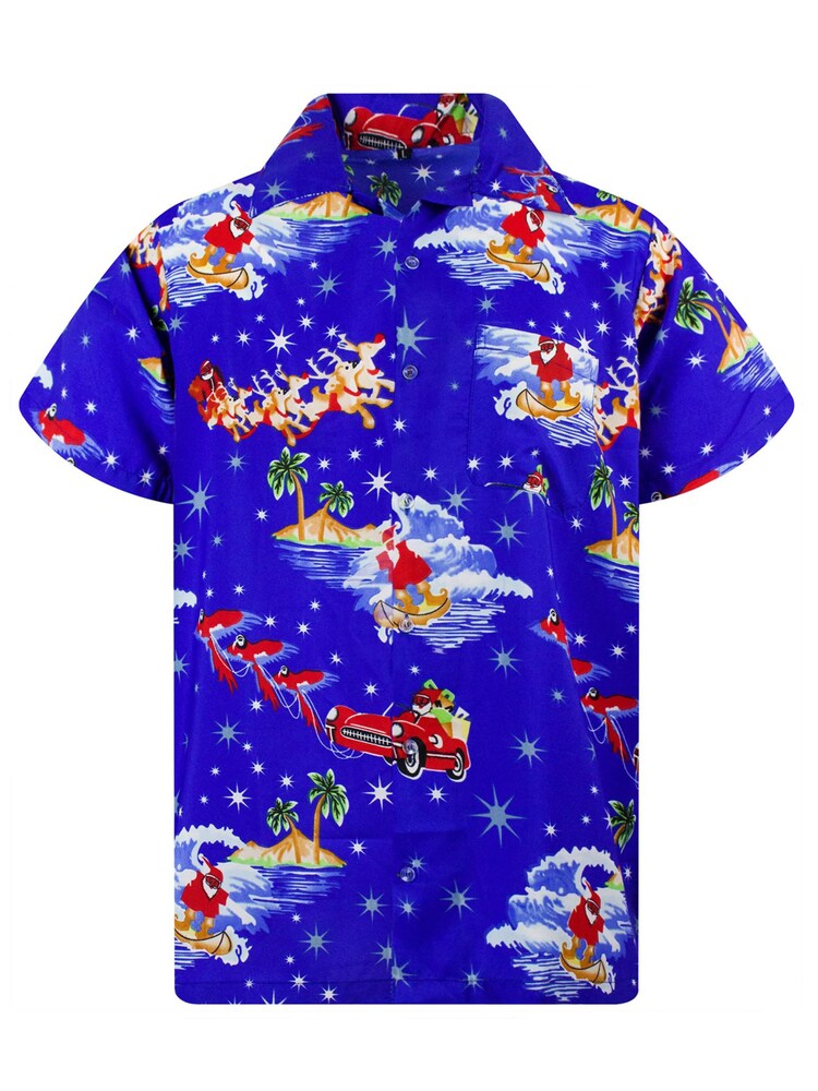 King Kameha Hemd 'Christmas Surf Santa' Herren Größe 5XL blau