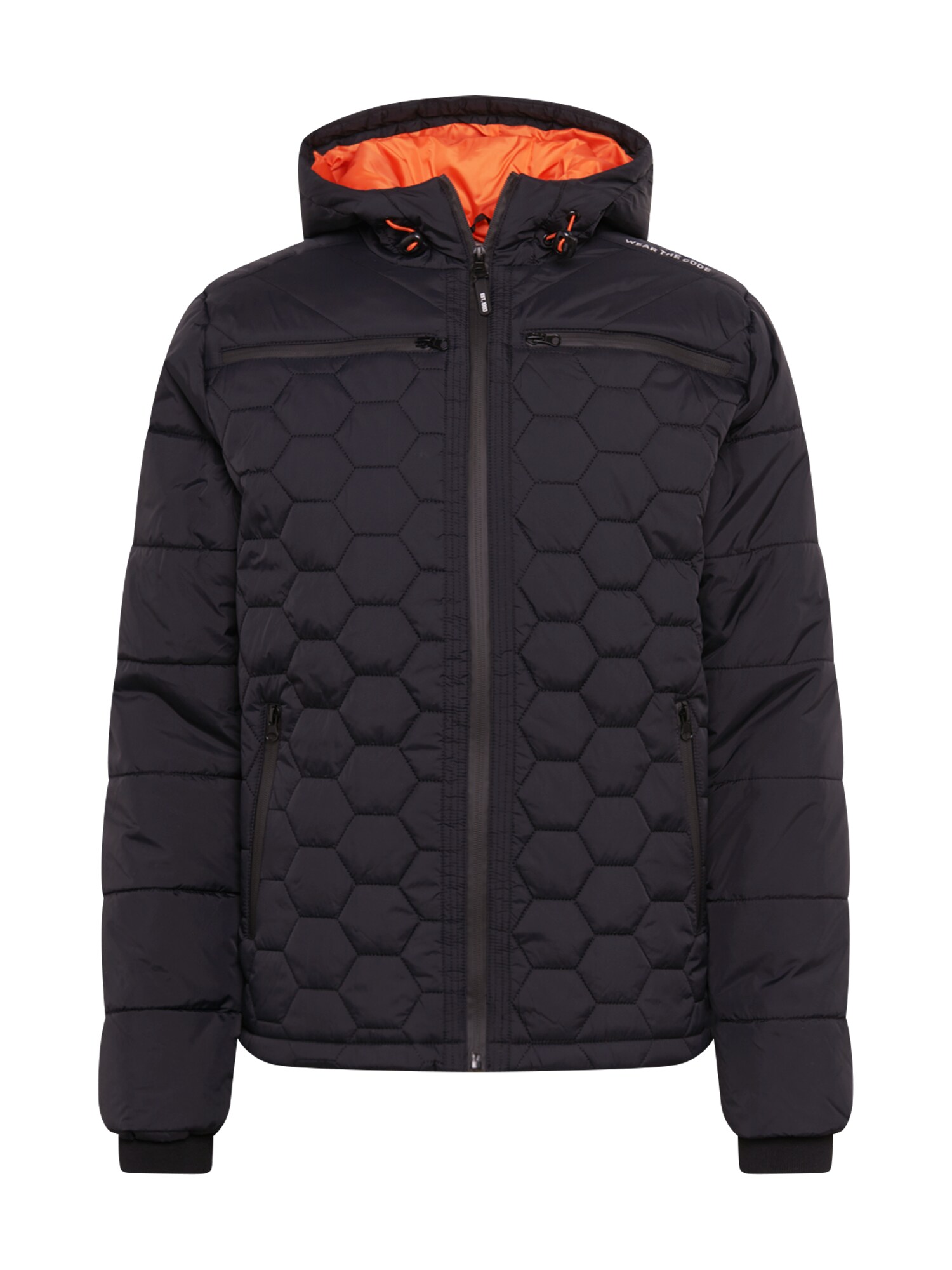INDICODE JEANS Demisezoninė striukė 'Coates'  tamsiai oranžinė / margai juoda