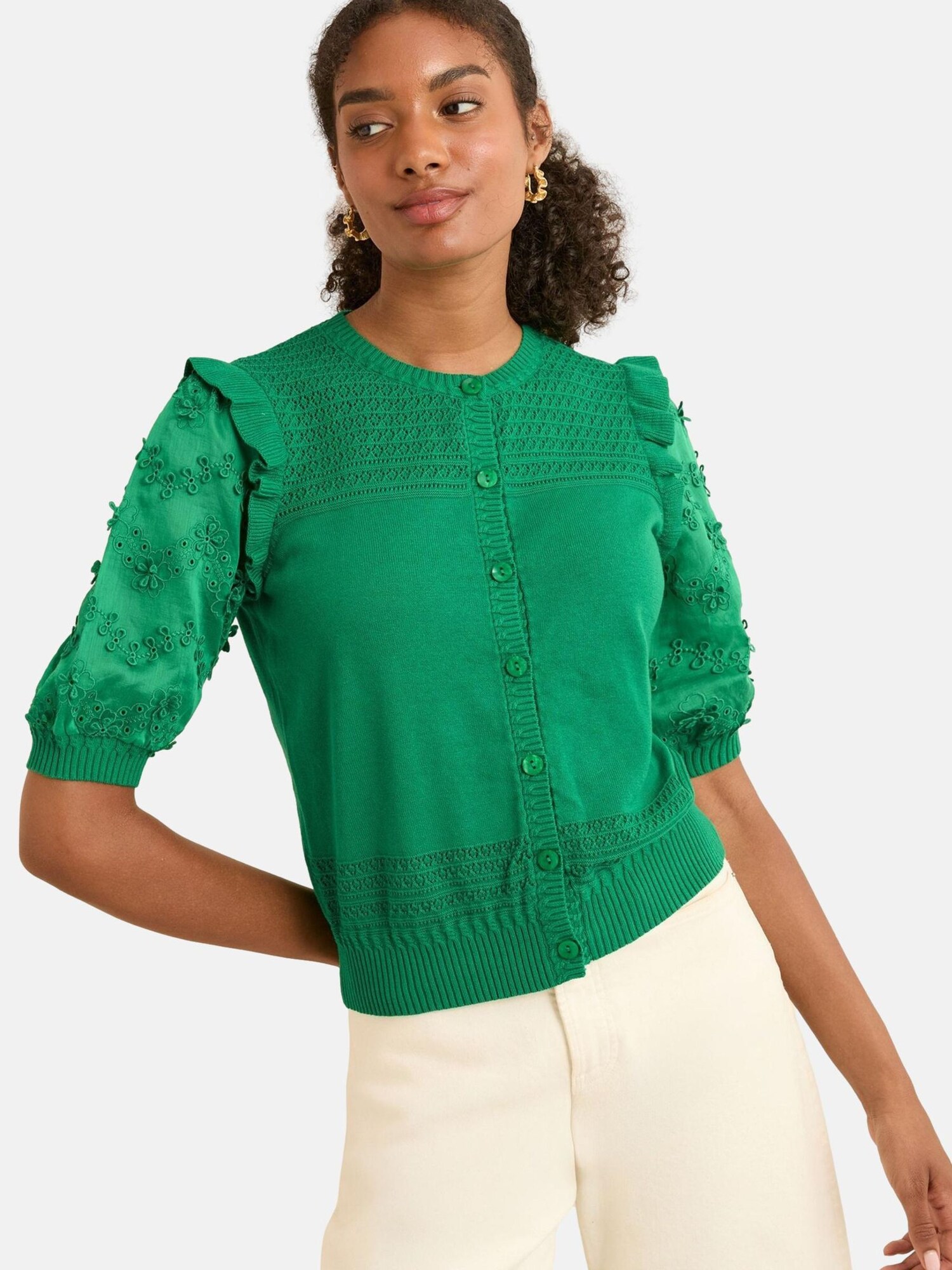 love & roses Geacă tricotată  verde jad