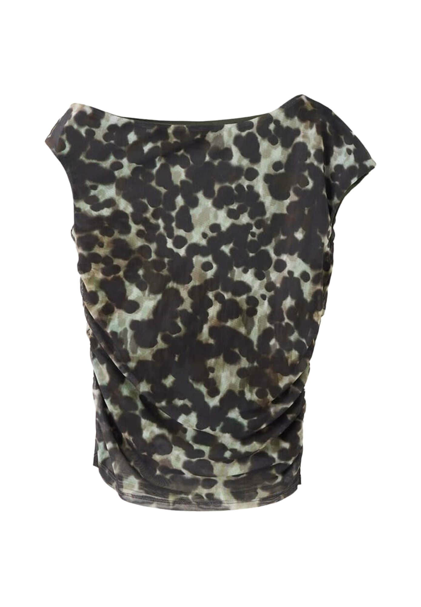 MANGO Tricou SYRA maro / gri / negru