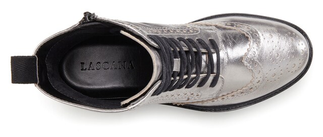 LASCANA, Šnurovacie členkové čižmy, Strieborná, Obrázok 4 z 5