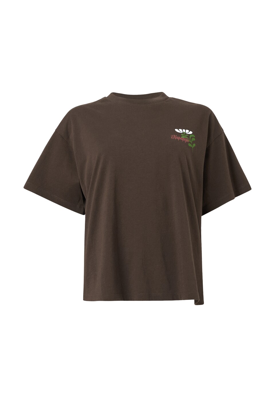 T-shirt 'S-HYTTE' blå / choklad / grön