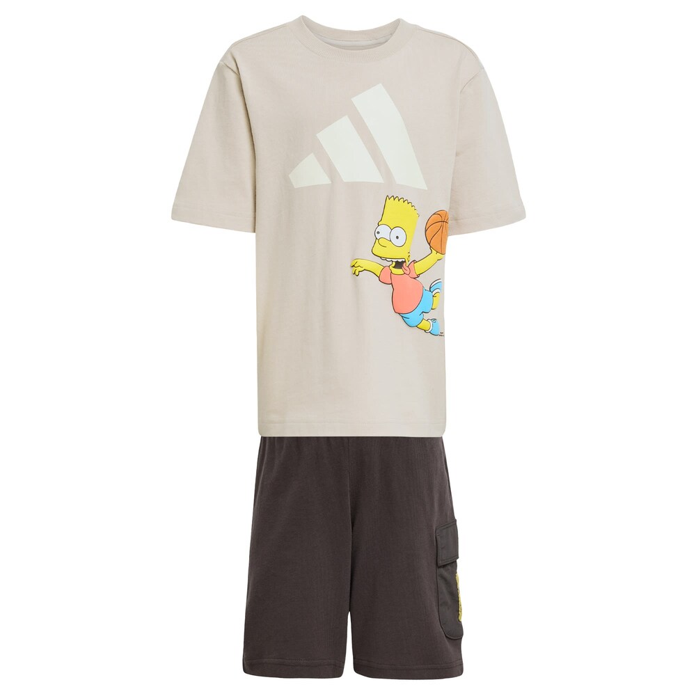 ADIDAS SPORTSWEAR Trainingsanzug 'The Simpsons' Jungen Größe 110 creme / dunkelgelb / lachs / schwarz